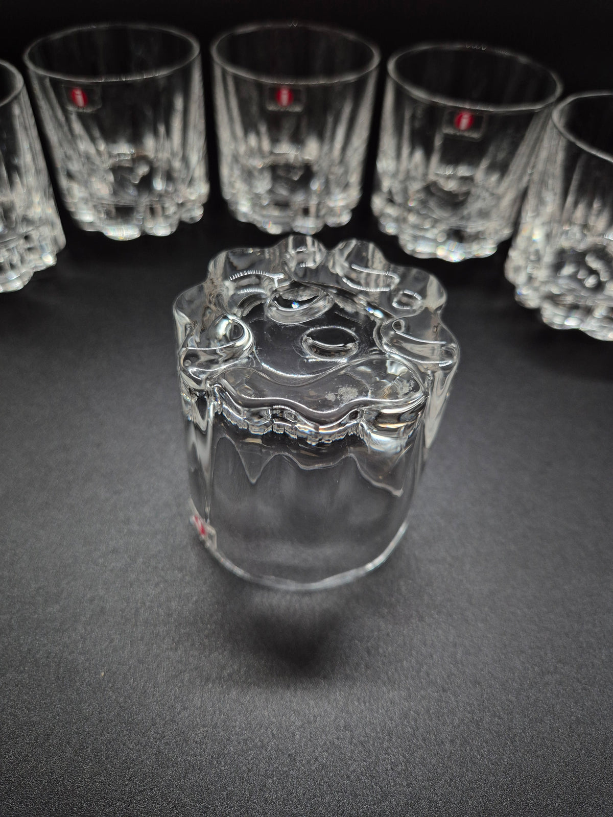 Set of 6 Iittala Jussi Whisky Glasses by Tapio Wirkkala, Finnish Glassware, 1976–1977