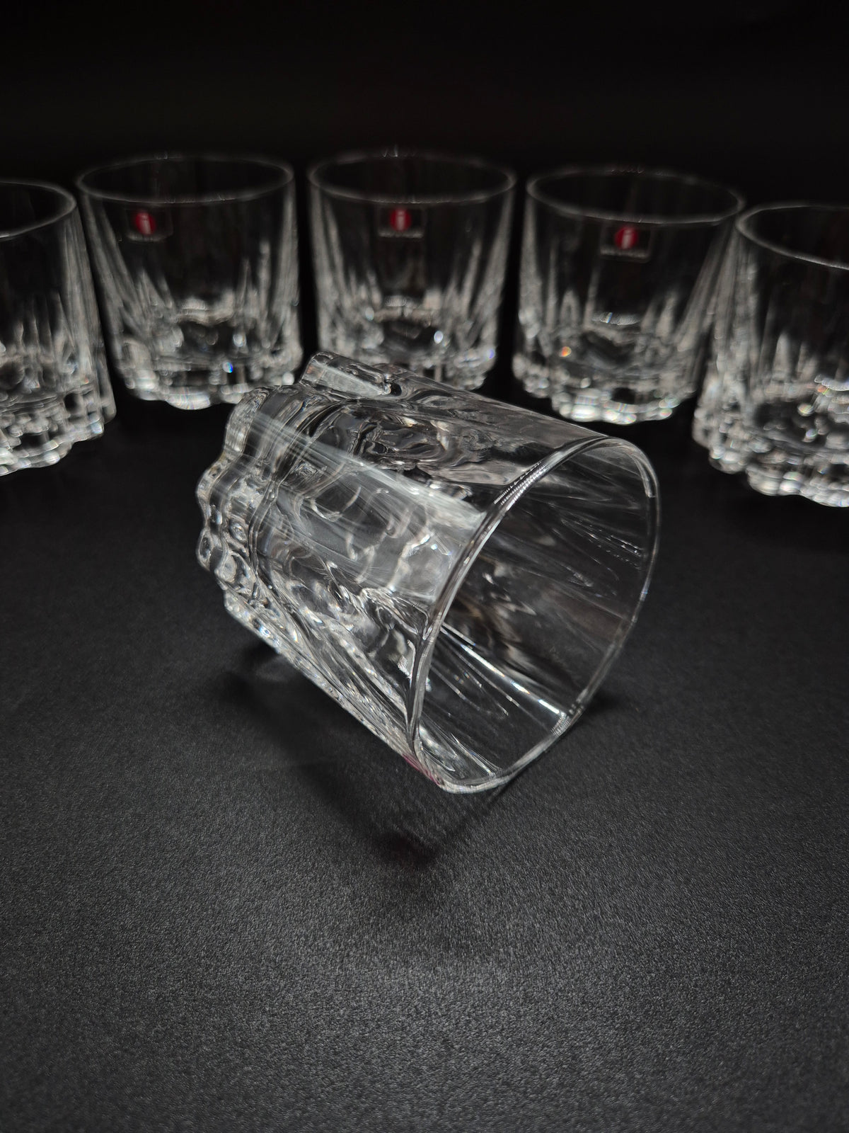 Set of 6 Iittala Jussi Whisky Glasses by Tapio Wirkkala, Finnish Glassware, 1976–1977
