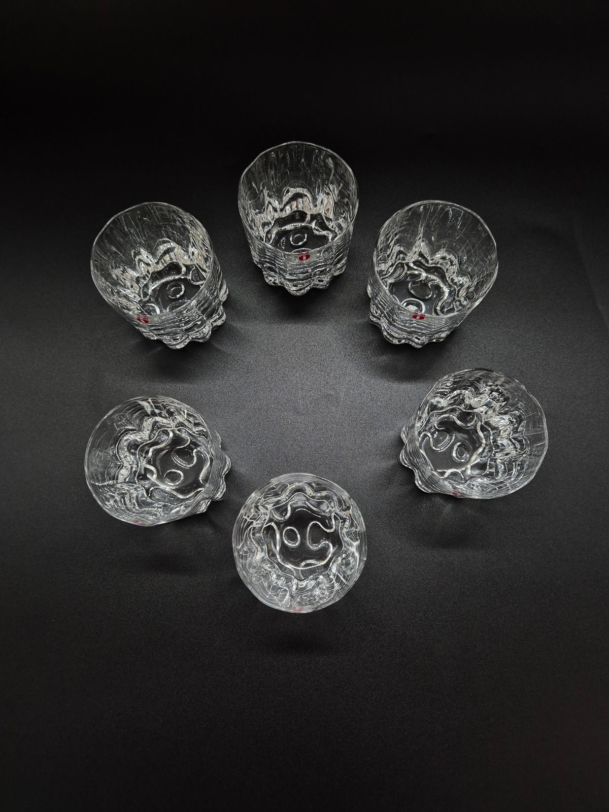 Set of 6 Iittala Jussi Whisky Glasses by Tapio Wirkkala, Finnish Glassware, 1976–1977