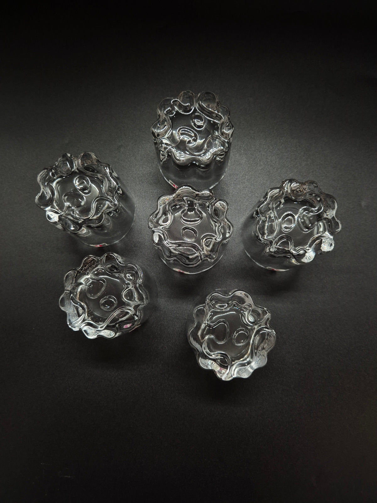 Set of 6 Iittala Jussi Whisky Glasses by Tapio Wirkkala, Finnish Glassware, 1976–1977