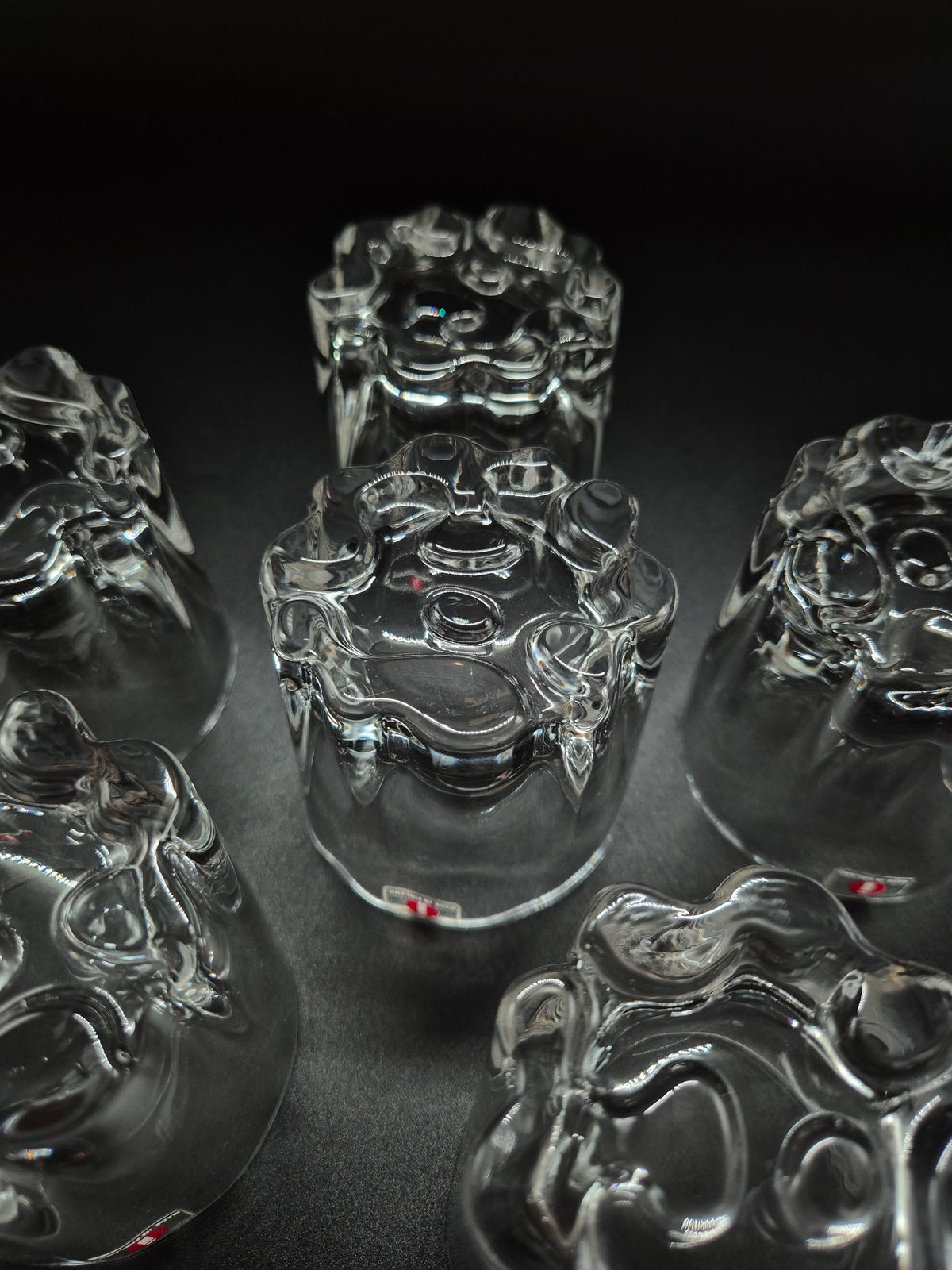 Set of 6 Iittala Jussi Whisky Glasses by Tapio Wirkkala, Finnish Glassware, 1976–1977