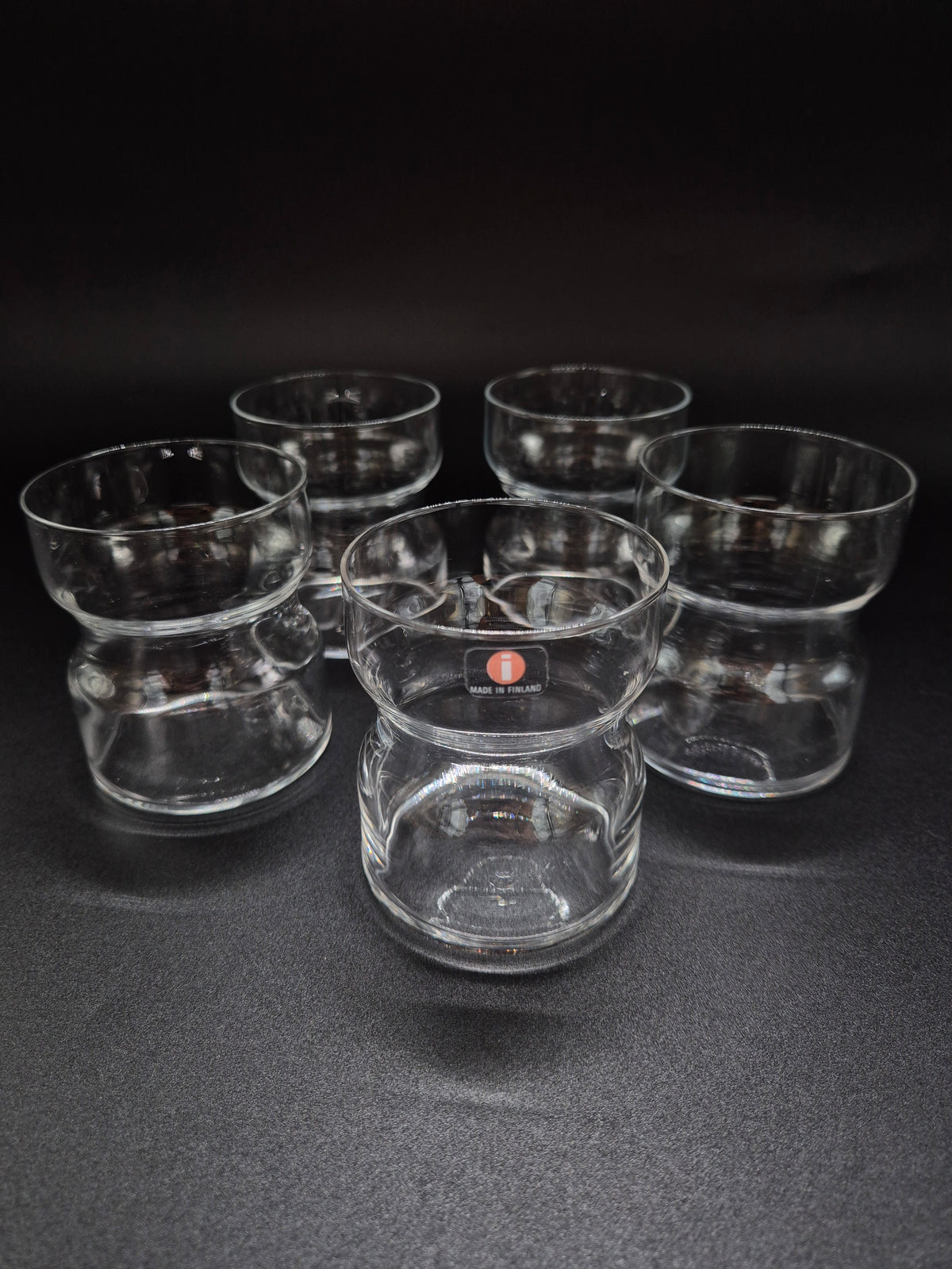 Set of 5 vintage Iittala Tsaikka Gold Tea Glasses, Timo Sarpaneva Finnish Design
