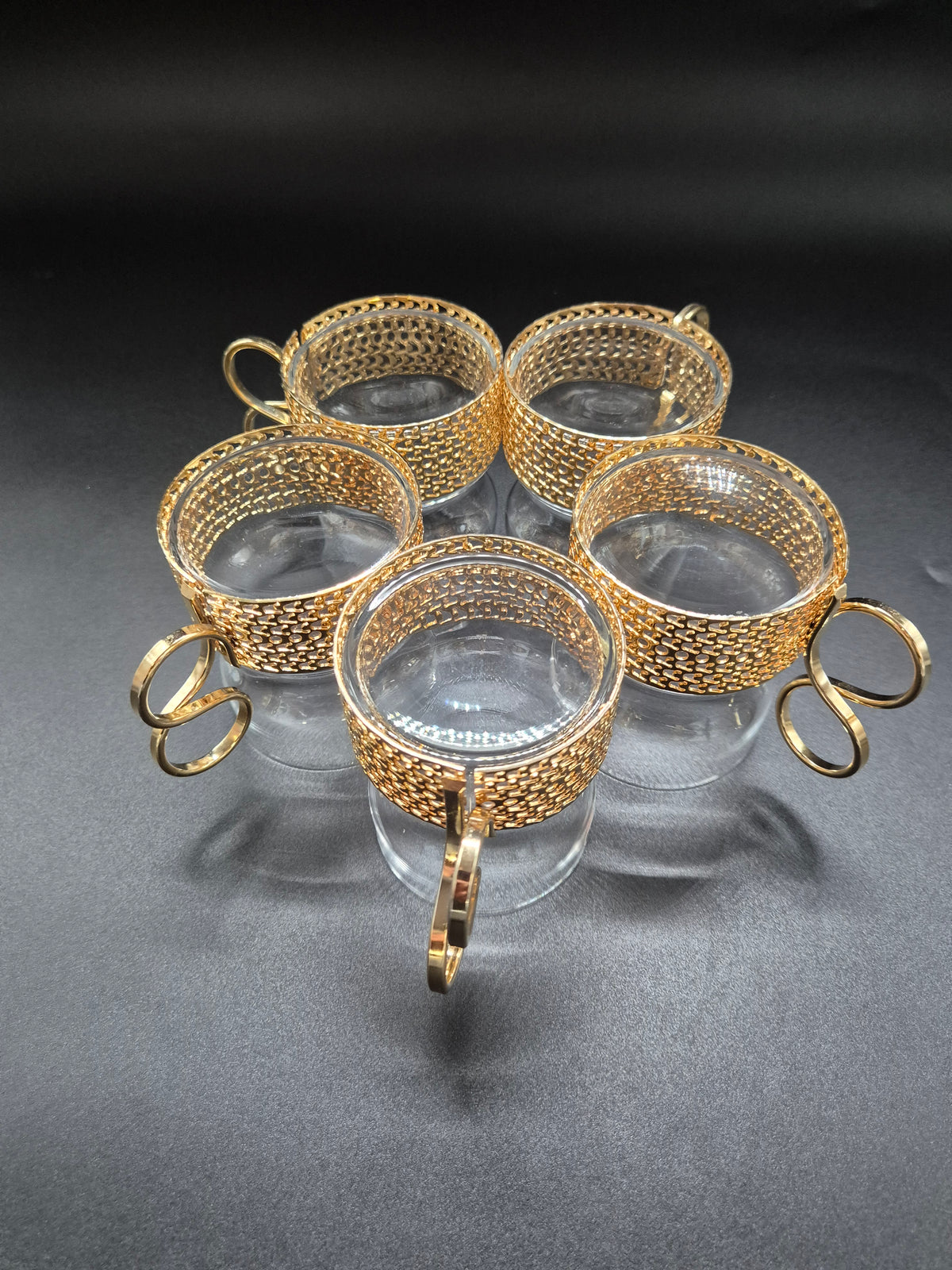 Set of 5 vintage Iittala Tsaikka Gold Tea Glasses, Timo Sarpaneva Finnish Design