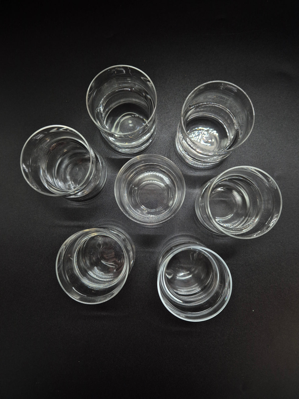 Set of 7 vintage Iittala Tsaikka Glasses, Timo Sarpaneva Finnish Design, Metal Holders