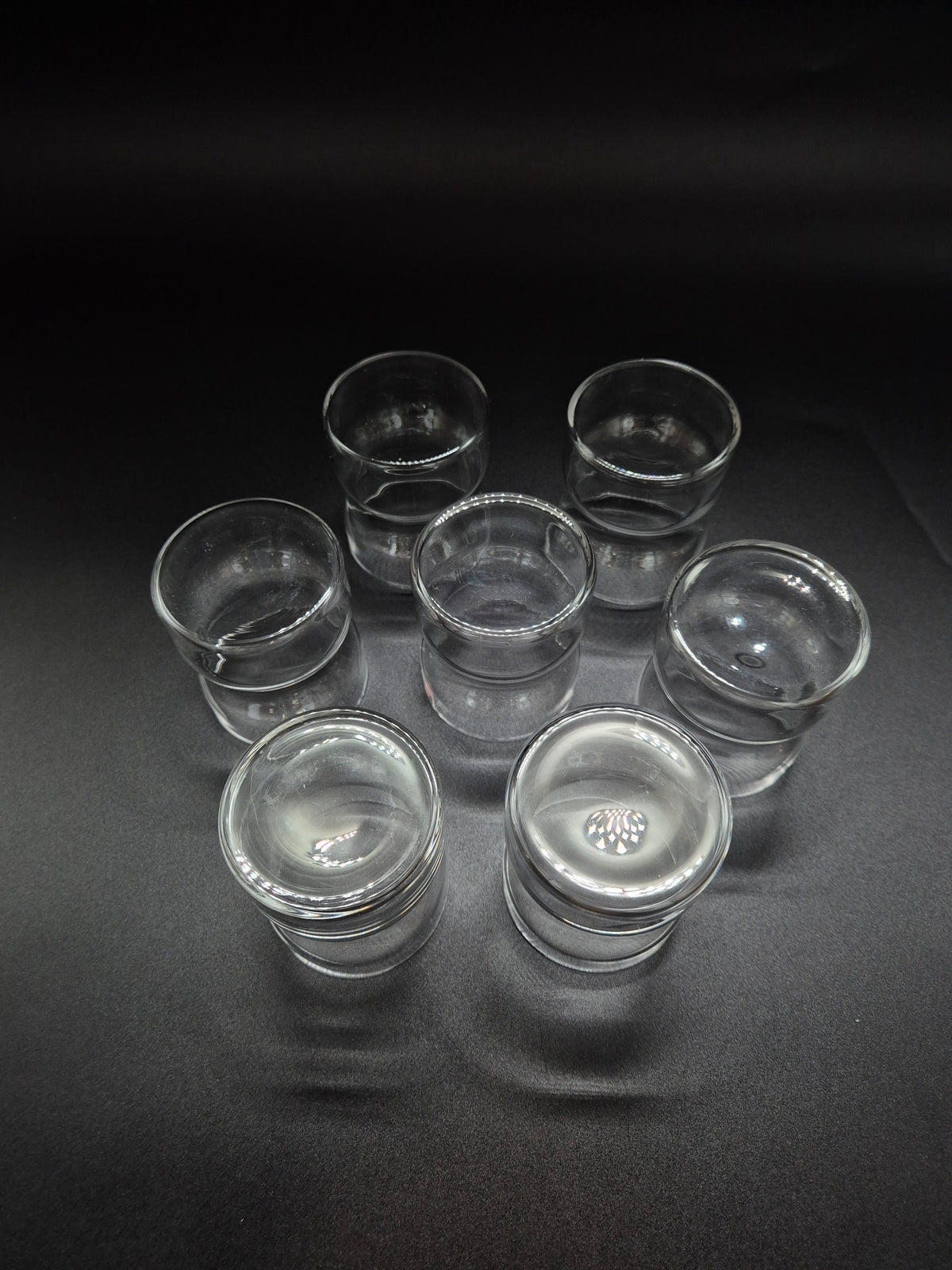 Set of 7 vintage Iittala Tsaikka Glasses, Timo Sarpaneva Finnish Design, Metal Holders