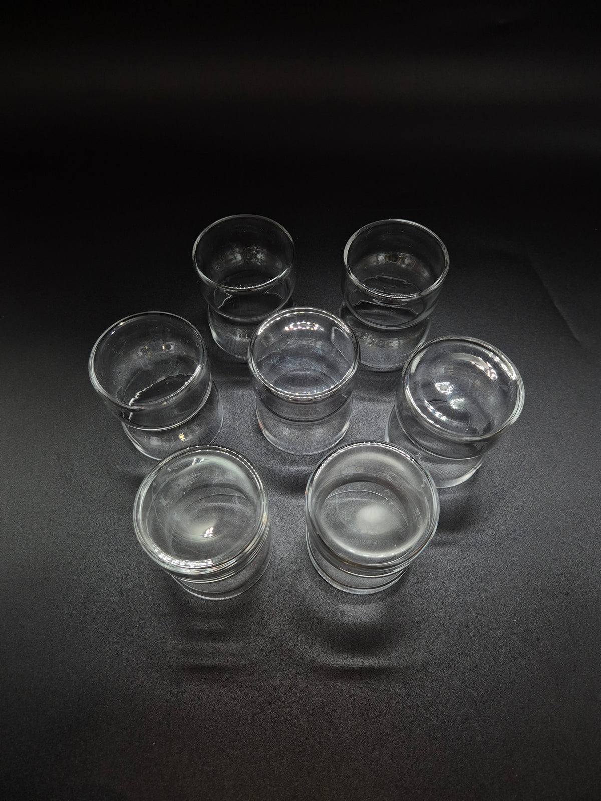 Set of 7 vintage Iittala Tsaikka Glasses, Timo Sarpaneva Finnish Design, Metal Holders