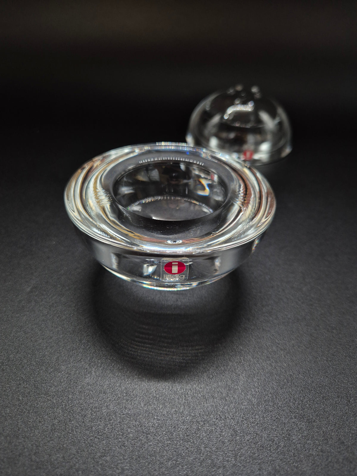 Set of 2 Iittala Ballo Votive Candle Holders, Clear Glass, Finnish Design