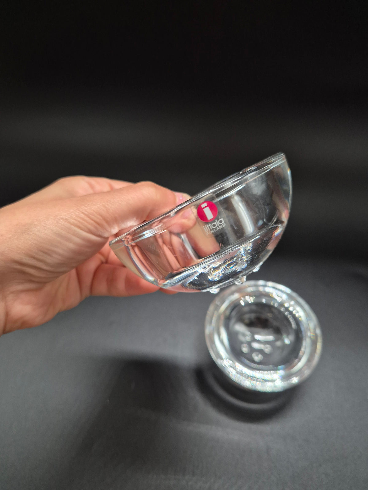 Set of 2 Iittala Ballo Votive Candle Holders, Clear Glass, Finnish Design