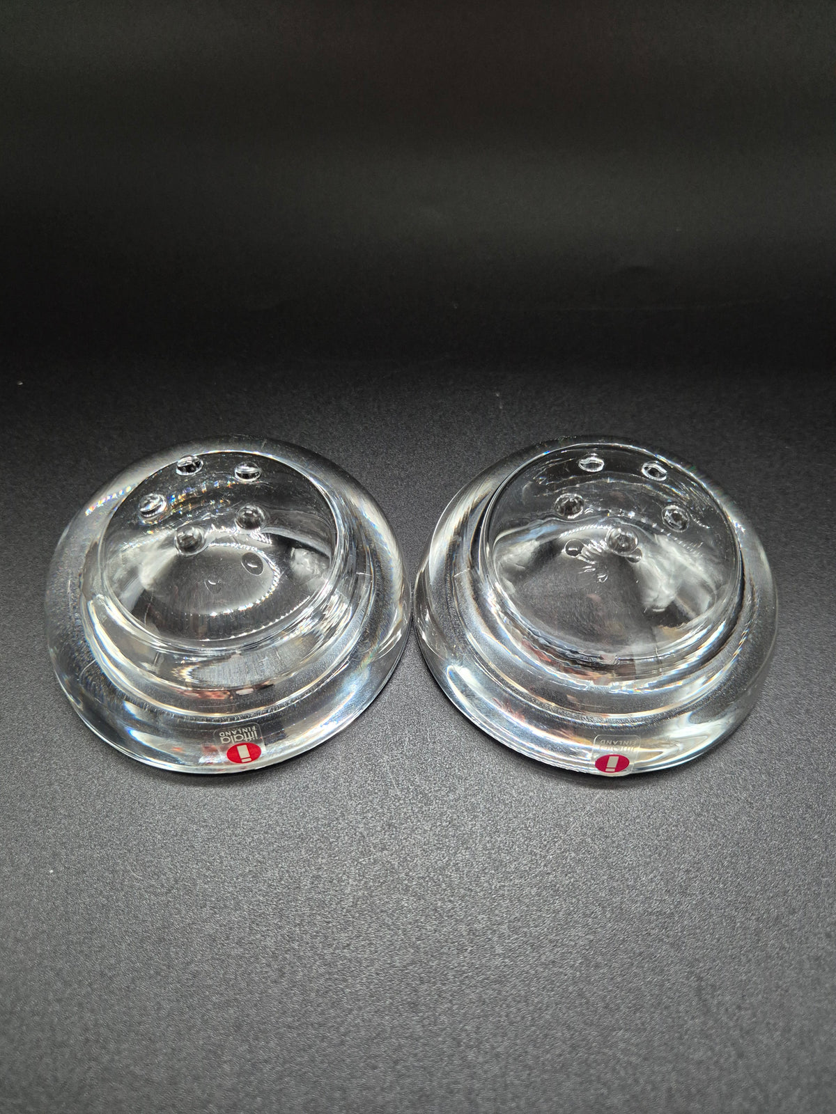 Set of 2 Iittala Ballo Votive Candle Holders, Clear Glass, Finnish Design