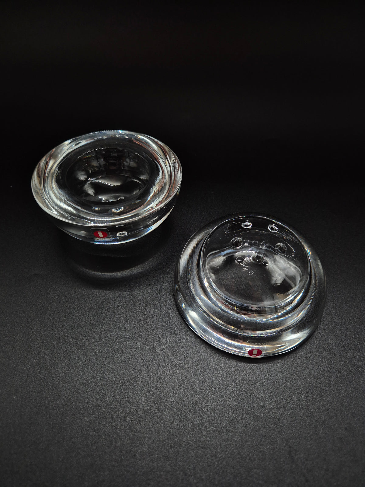 Set of 2 Iittala Ballo Votive Candle Holders, Clear Glass, Finnish Design