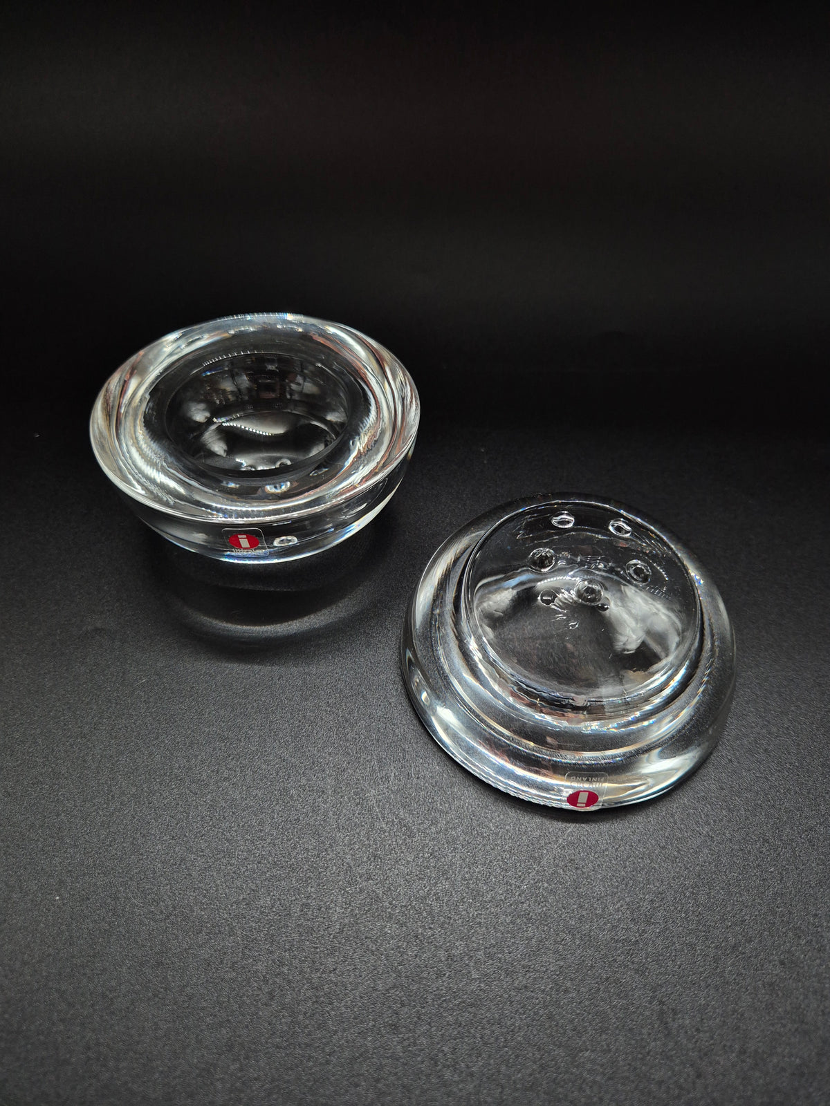 Set of 2 Iittala Ballo Votive Candle Holders, Clear Glass, Finnish Design
