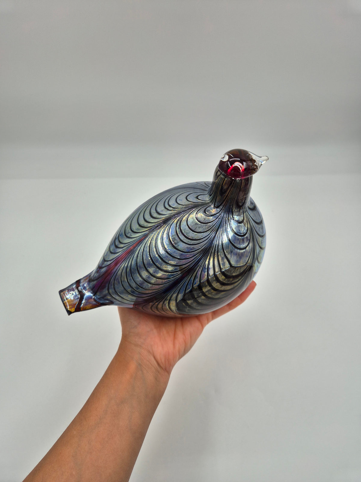 Vintage Oiva Toikka Fasaani Glass Bird, Nuutajärvi Finland, Signed Pheasant Art Glass Sculpture