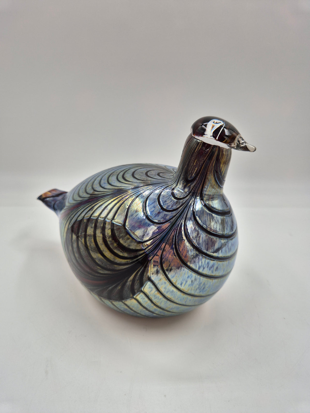 Vintage Oiva Toikka Fasaani Glass Bird, Nuutajärvi Finland, Signed Pheasant Art Glass Sculpture