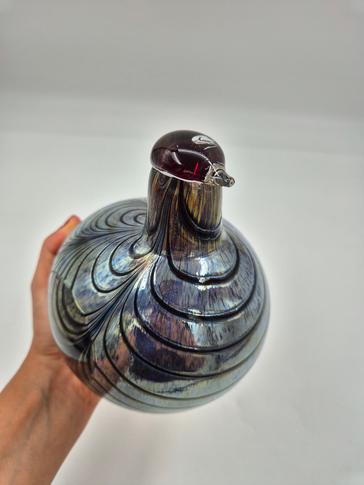 Vintage Oiva Toikka Fasaani Glass Bird, Nuutajärvi Finland, Signed Pheasant Art Glass Sculpture