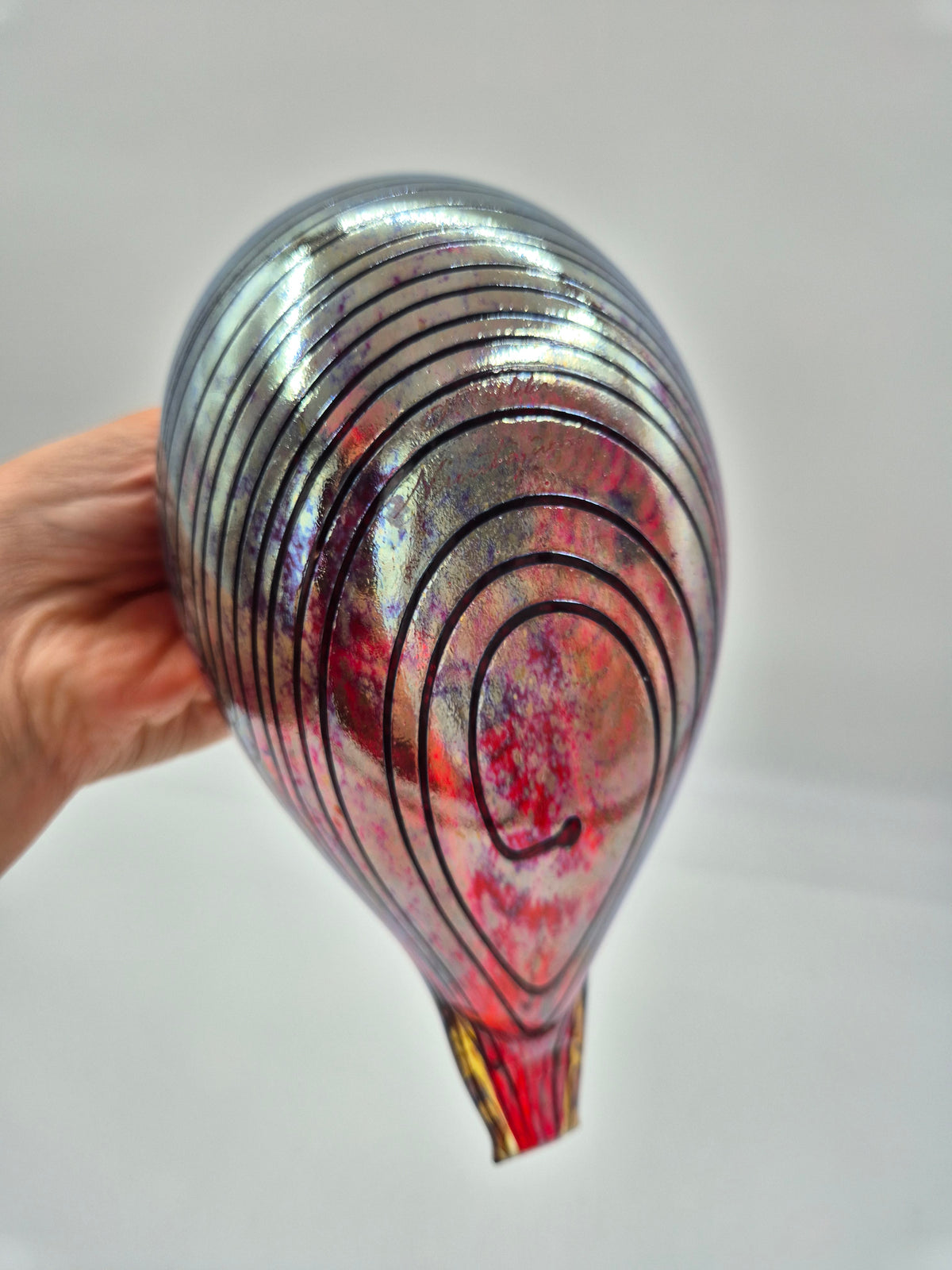 Vintage Oiva Toikka Iittala Glass Bird, Wine Red Iridescent Finnish Art Glass Sculpture, Nuutajärvi Scandinavian Design