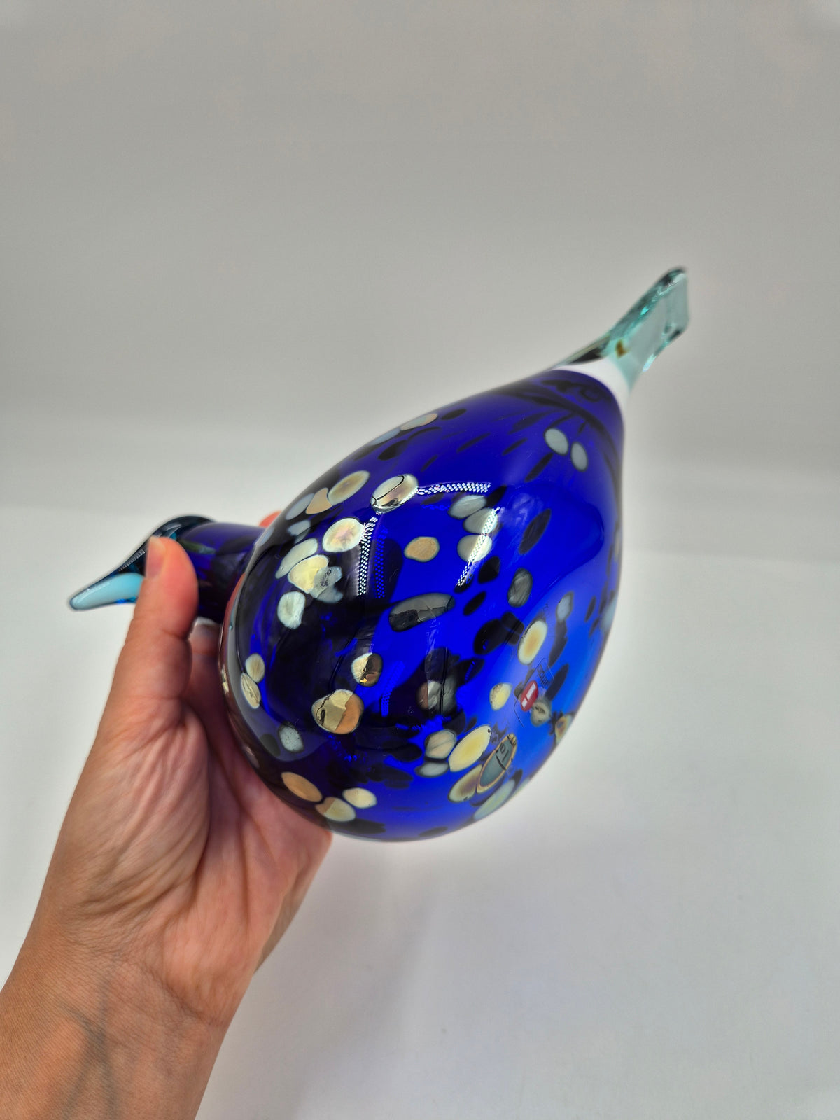 Oiva Toikka Sinikki Glass Bird, Nuutajärvi Iittala, Vantaa Special Edition 2002