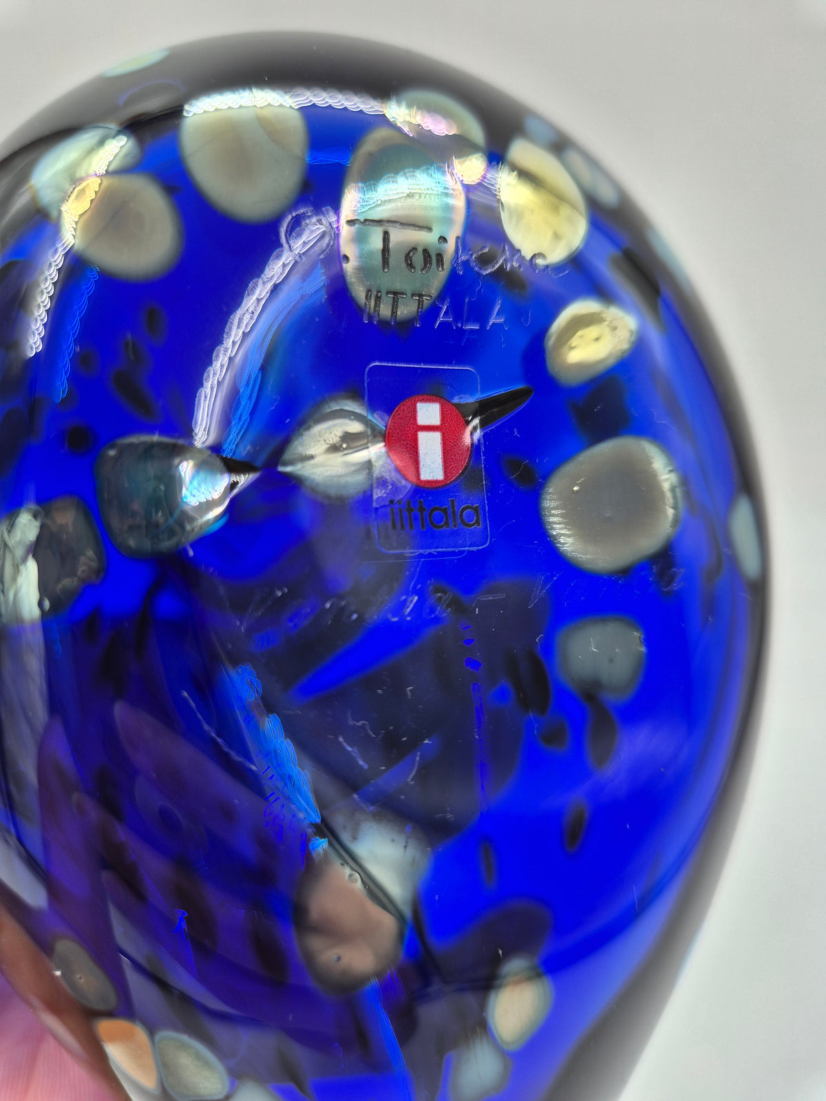 Oiva Toikka Sinikki Glass Bird, Nuutajärvi Iittala, Vantaa Special Edition 2002