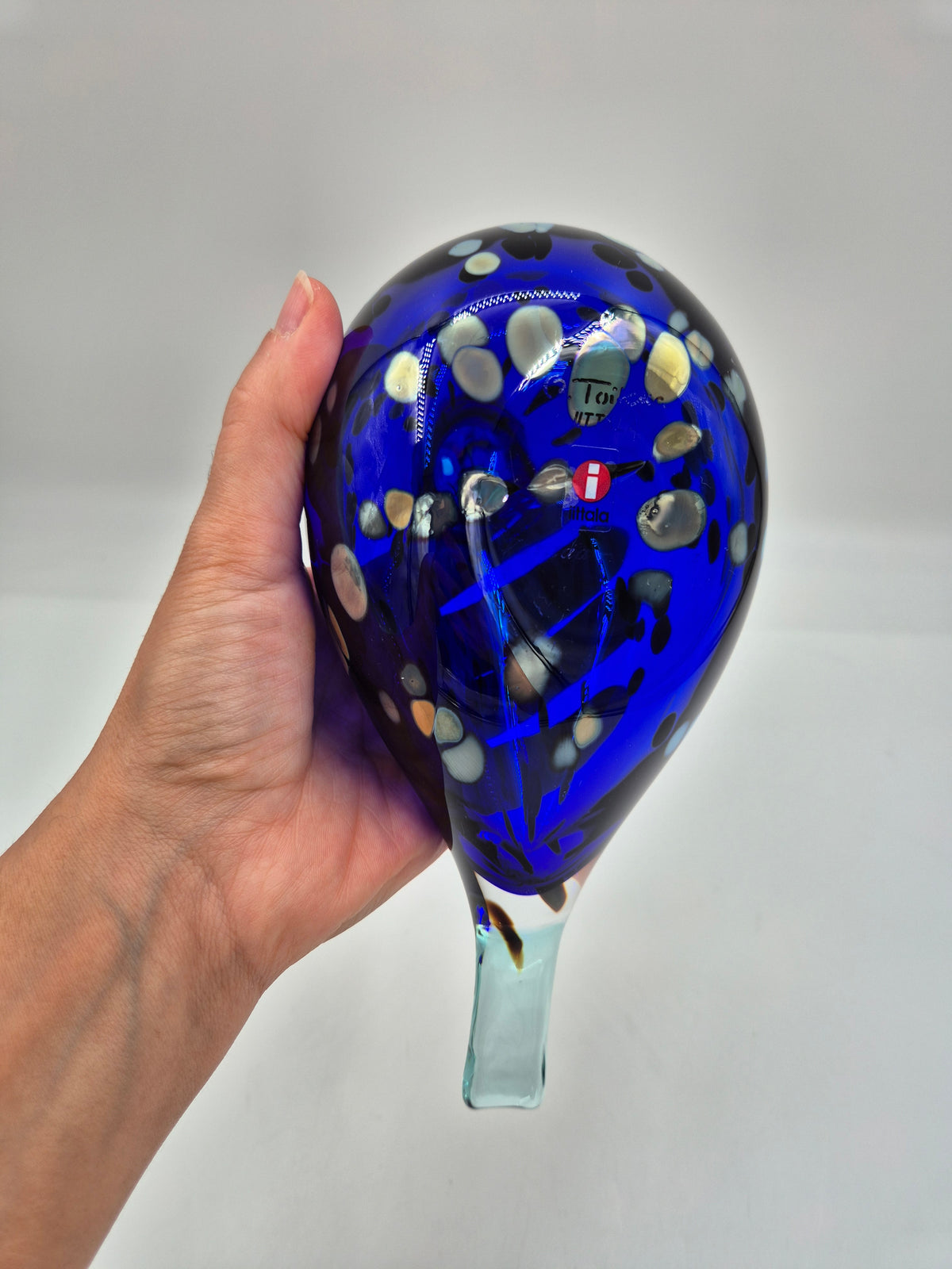 Oiva Toikka Sinikki Glass Bird, Nuutajärvi Iittala, Vantaa Special Edition 2002