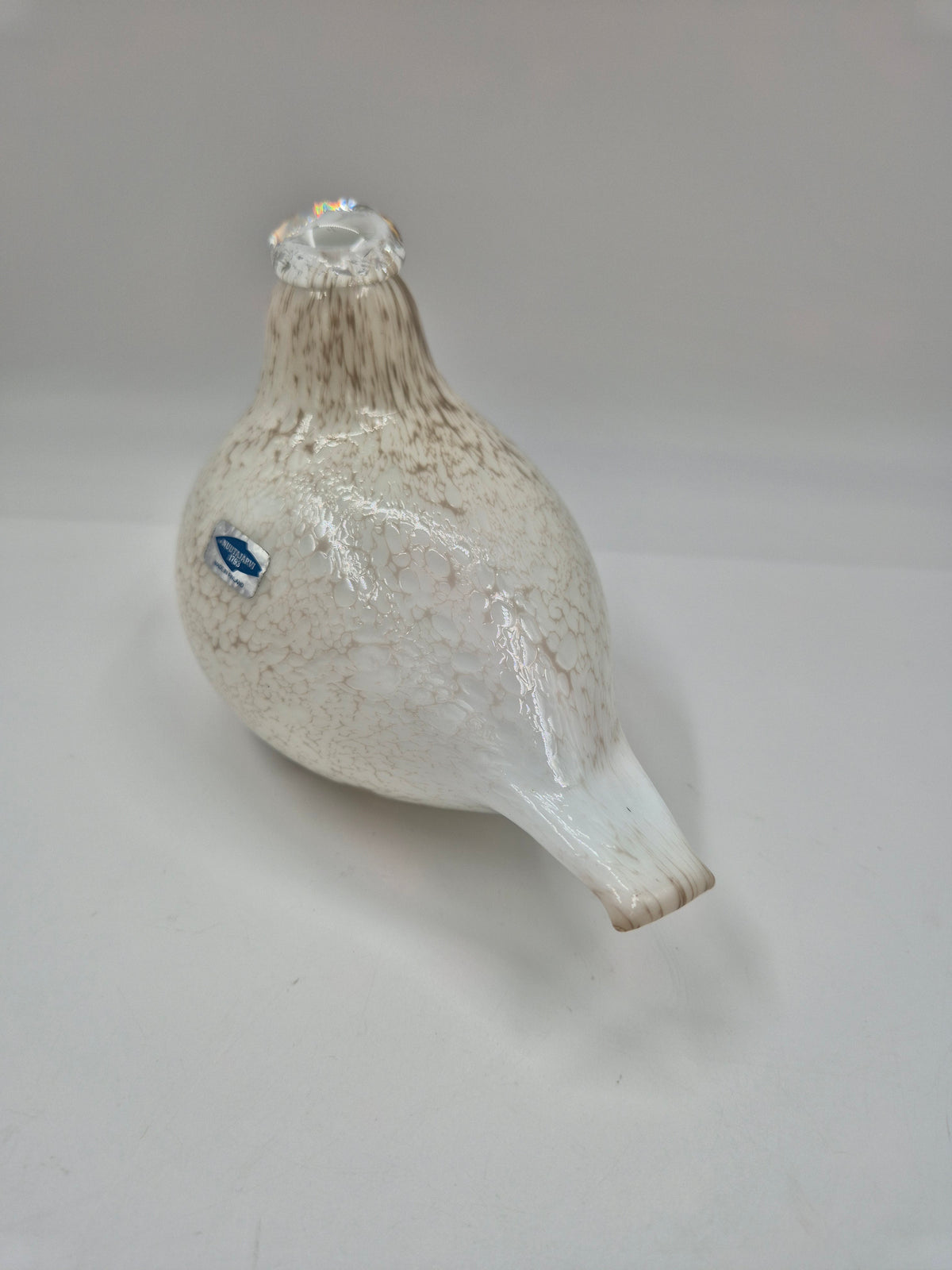 Oiva Toikka Riekko Glass Bird, Nuutajärvi Finland, Signed Finnish Design