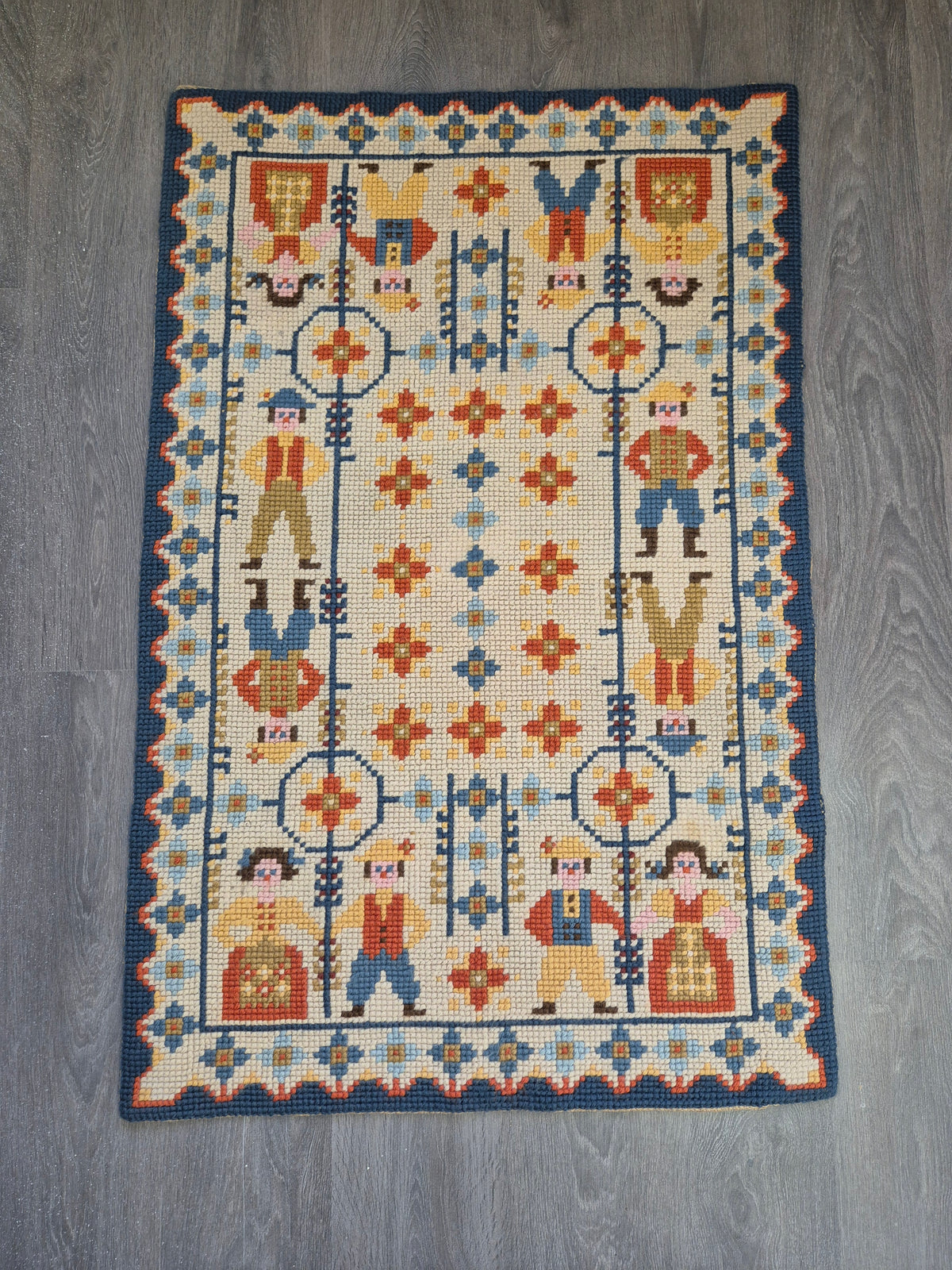 Swedish Folk Art Wall Hanging, Tvistöm Seinävaate