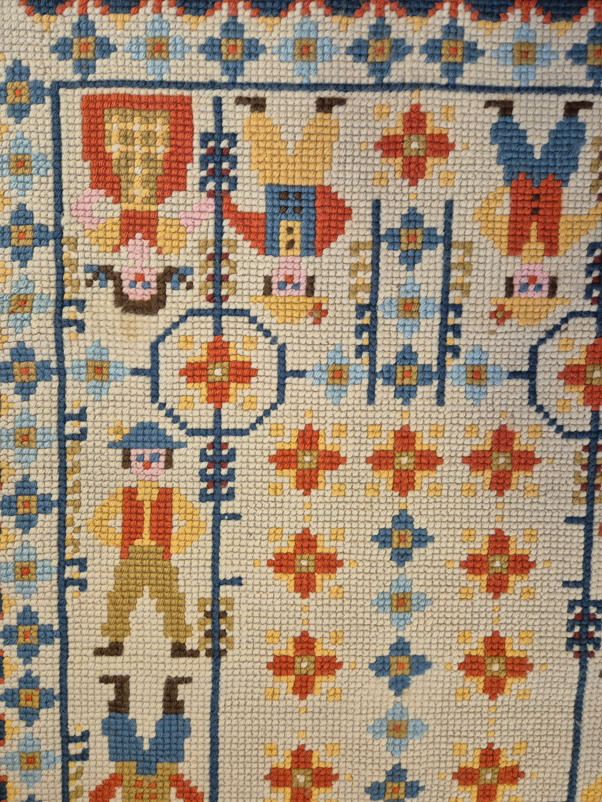 Swedish Folk Art Wall Hanging, Tvistöm Seinävaate