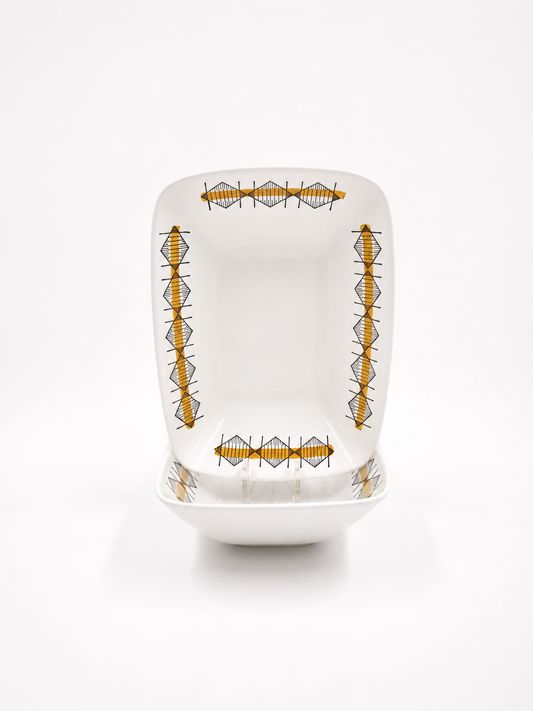 Pair of Rörstrand City Serving Dishes by Olle Alberius – Vintage Swedish Porcelain Bowls 15.5 × 21 cm