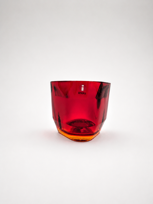 Vintage Iittala Tris Red Candle Holder | Alfredo Häberli Design | Finnish Glass Tealight Votive | Scandinavian Decor