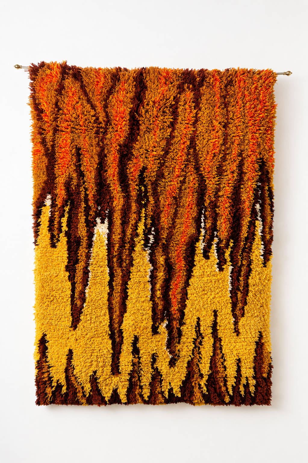 Vintage Finnish Wool Rya Wall Rug, Tippukivet by Reijo Perälä