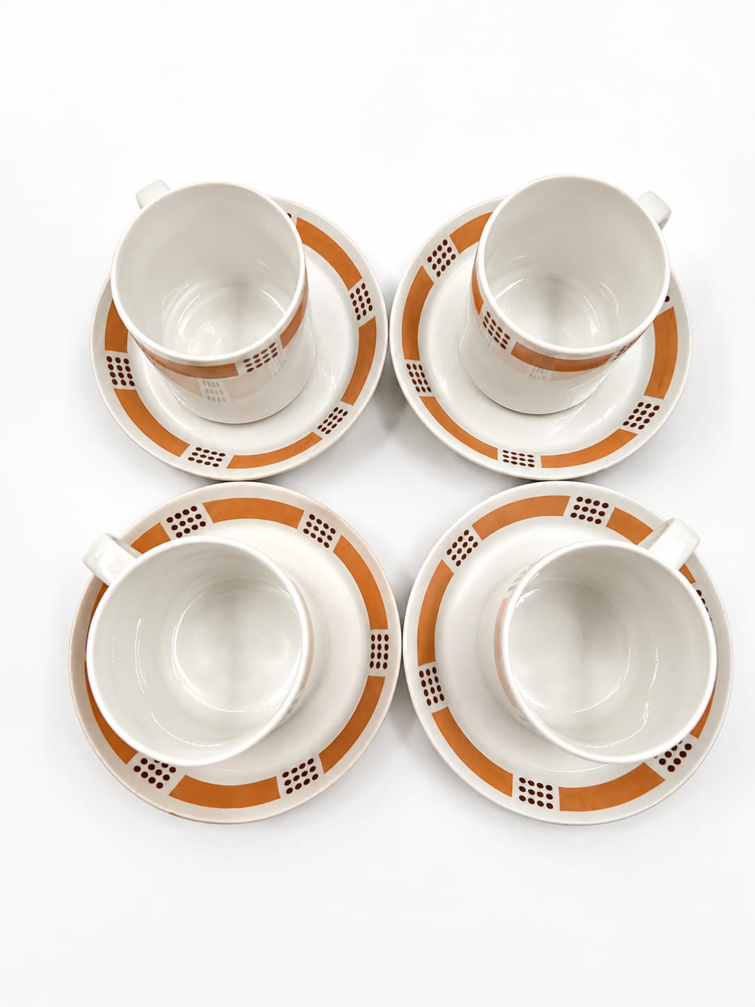 Set of Four Vintage Arabia Espresso Cup and Saucer - Model E