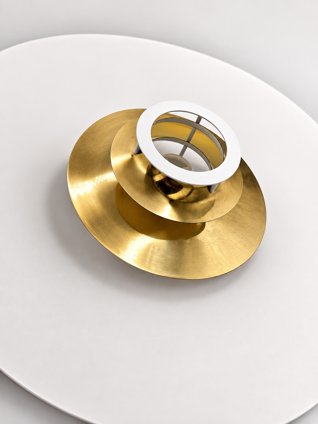 Artek JL341 Pendant Lamp, Juha Leiviskä White Brass Ceiling Light, Finnish Vintage Design, 1969 Scandinavian Lighting