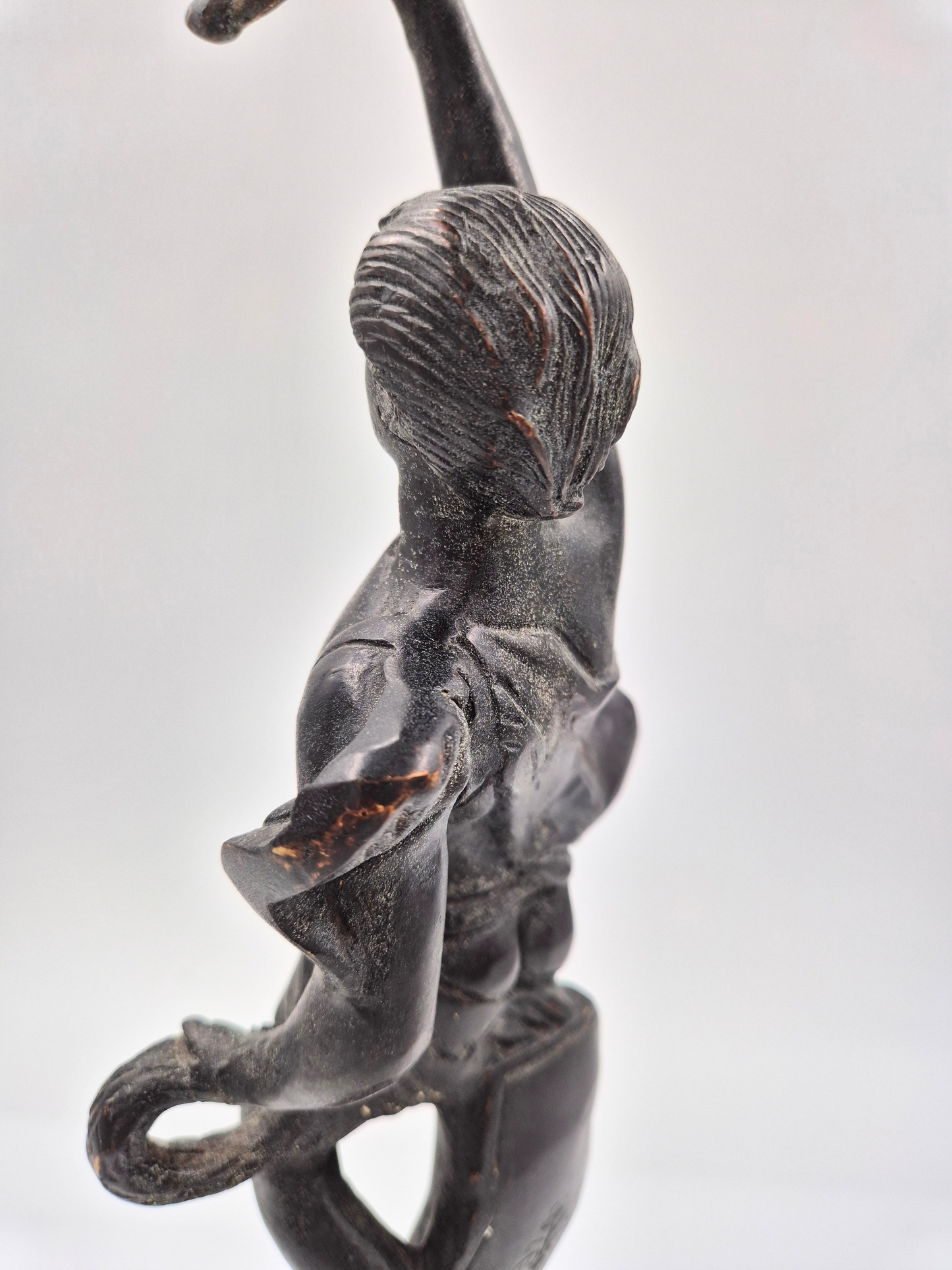 Antique Sculptural Candlestick – Figural Bronze Style – 48 cm – Patinated