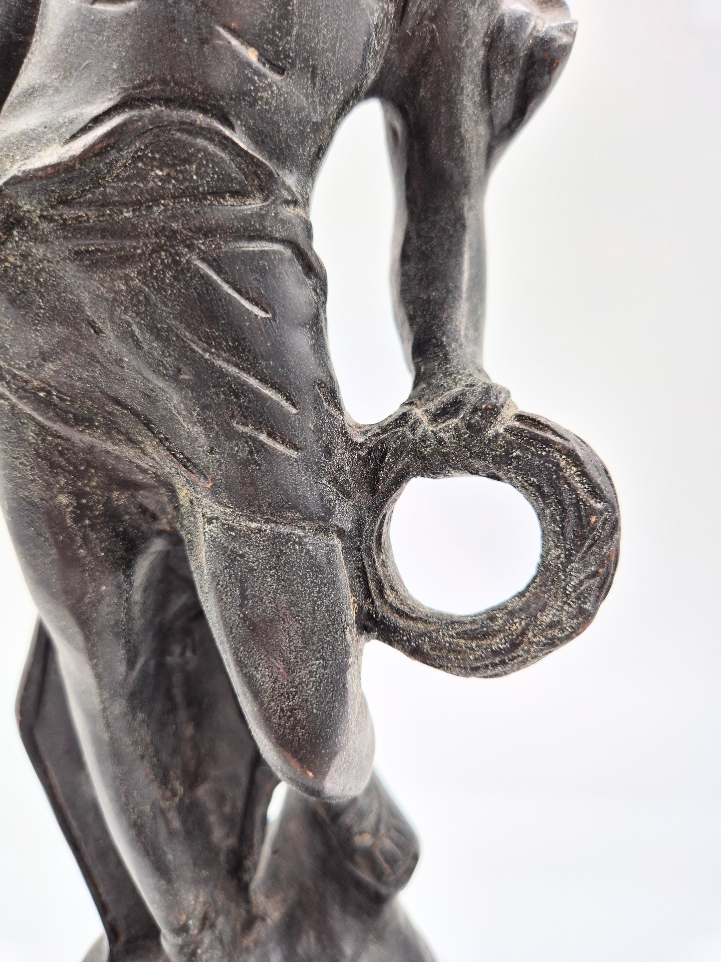 Antique Sculptural Candlestick – Figural Bronze Style – 48 cm – Patinated