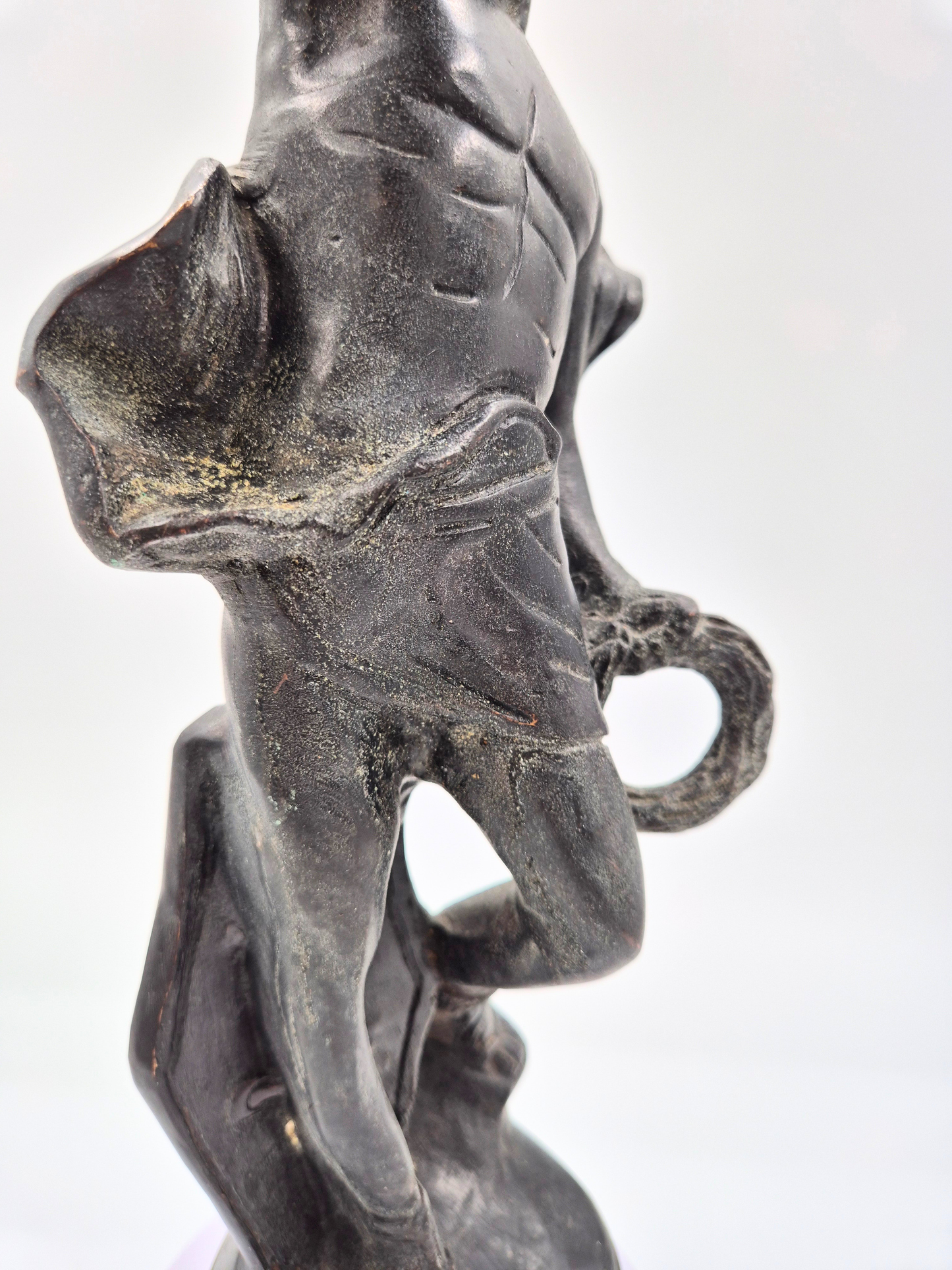 Antique Sculptural Candlestick – Figural Bronze Style – 48 cm – Patinated