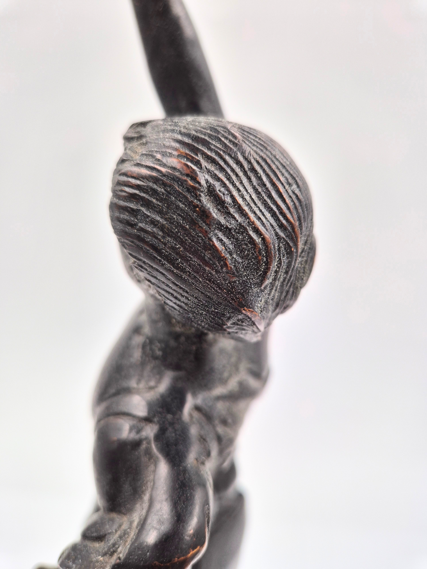 Antique Sculptural Candlestick – Figural Bronze Style – 48 cm – Patinated