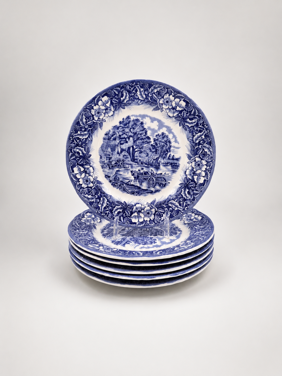 Set of 6 Ceramica Quadrifoglio Dinner Plates