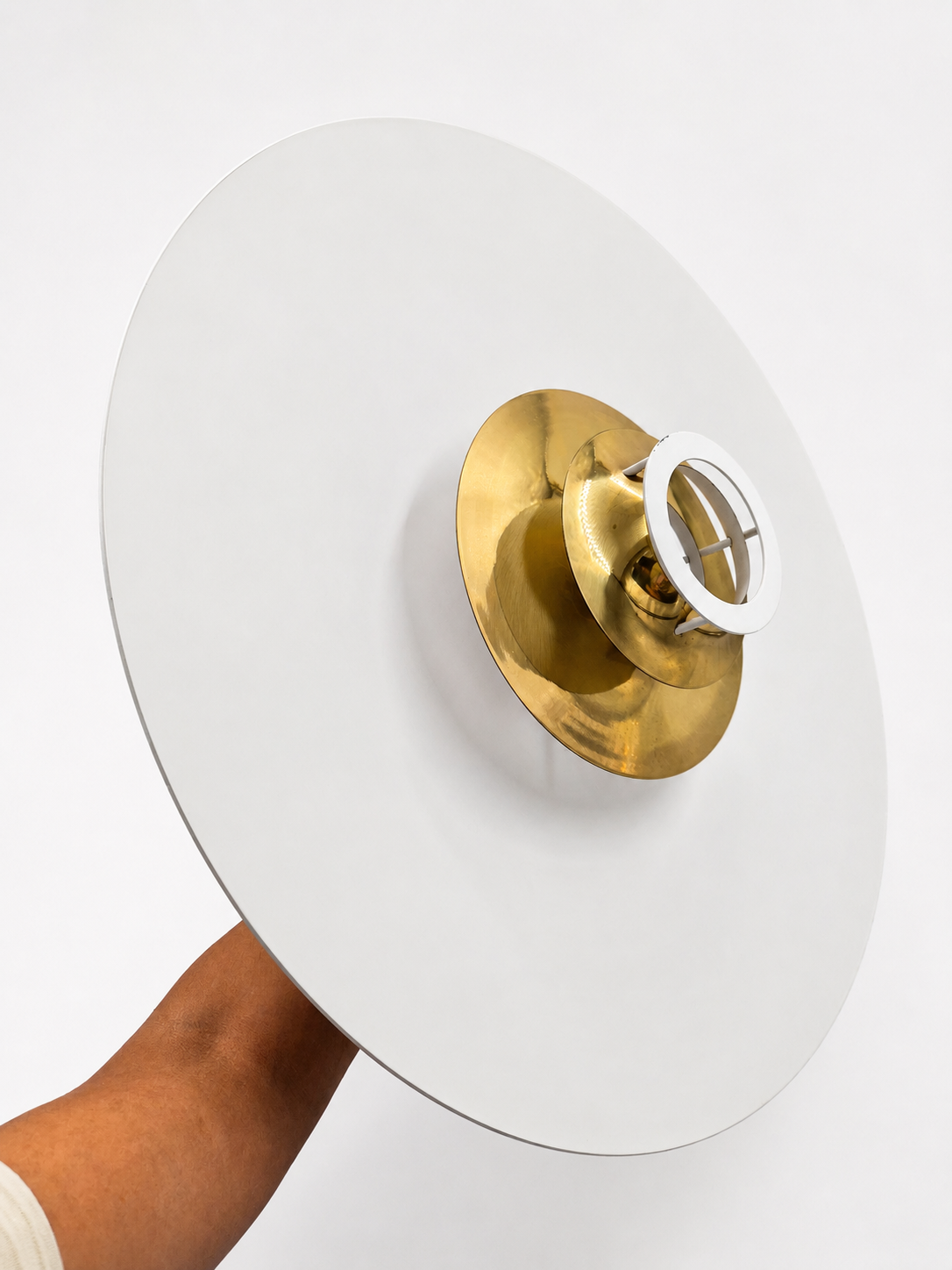 Artek JL341 Pendant Lamp, Juha Leiviskä White Brass Ceiling Light, Finnish Vintage Design, 1969 Scandinavian Lighting