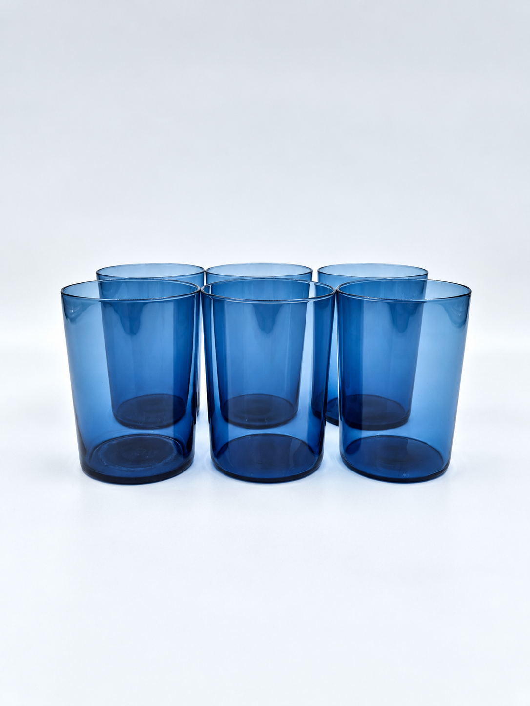 Timo Sarpaneva Iittala I-Lasi i-114 6 kpl, Siniset Vintage Juomalasit 15 cl, Finnish Design 1950s–60s