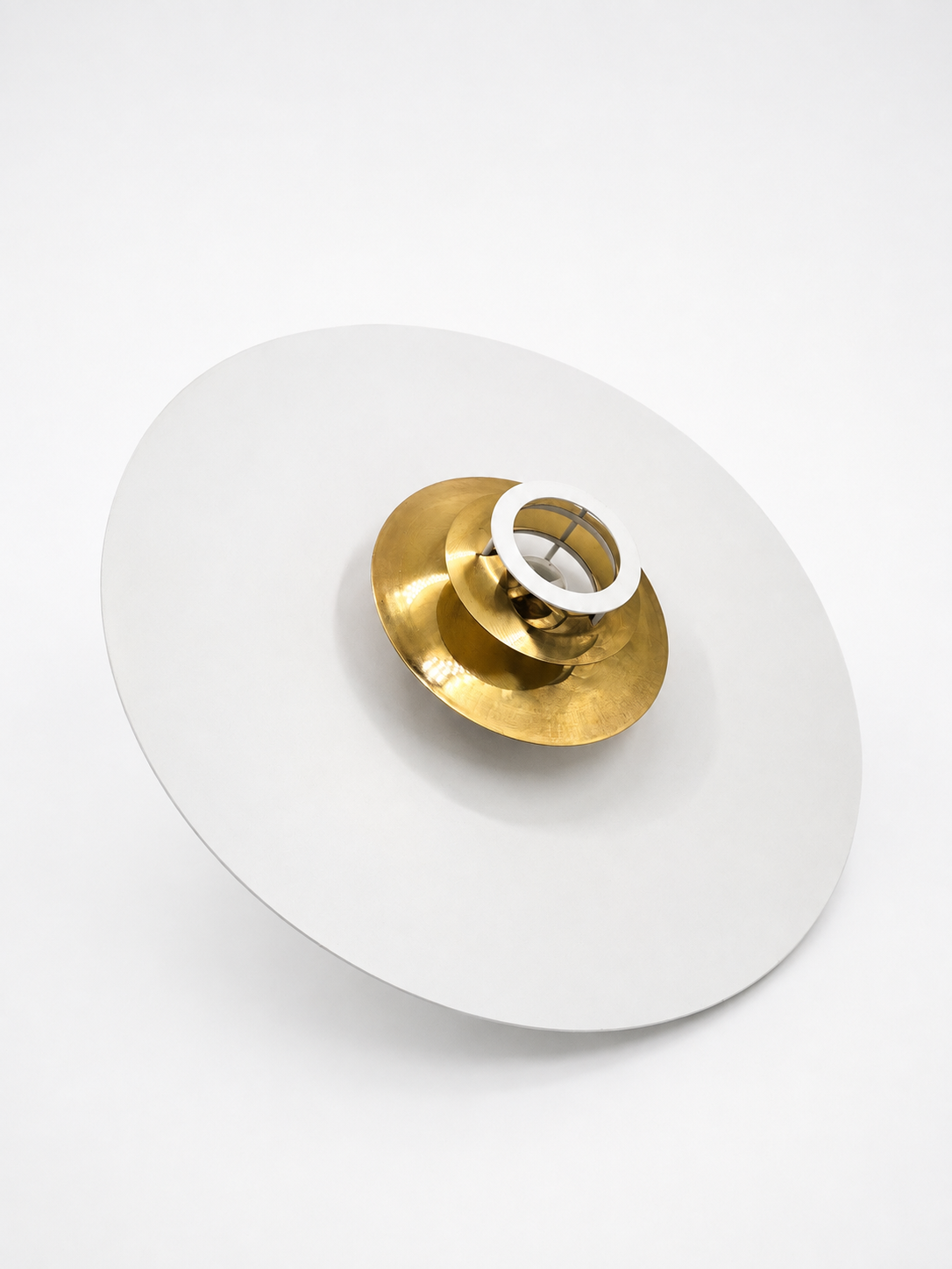 Artek JL341 Pendant Lamp, Juha Leiviskä White Brass Ceiling Light, Finnish Vintage Design, 1969 Scandinavian Lighting