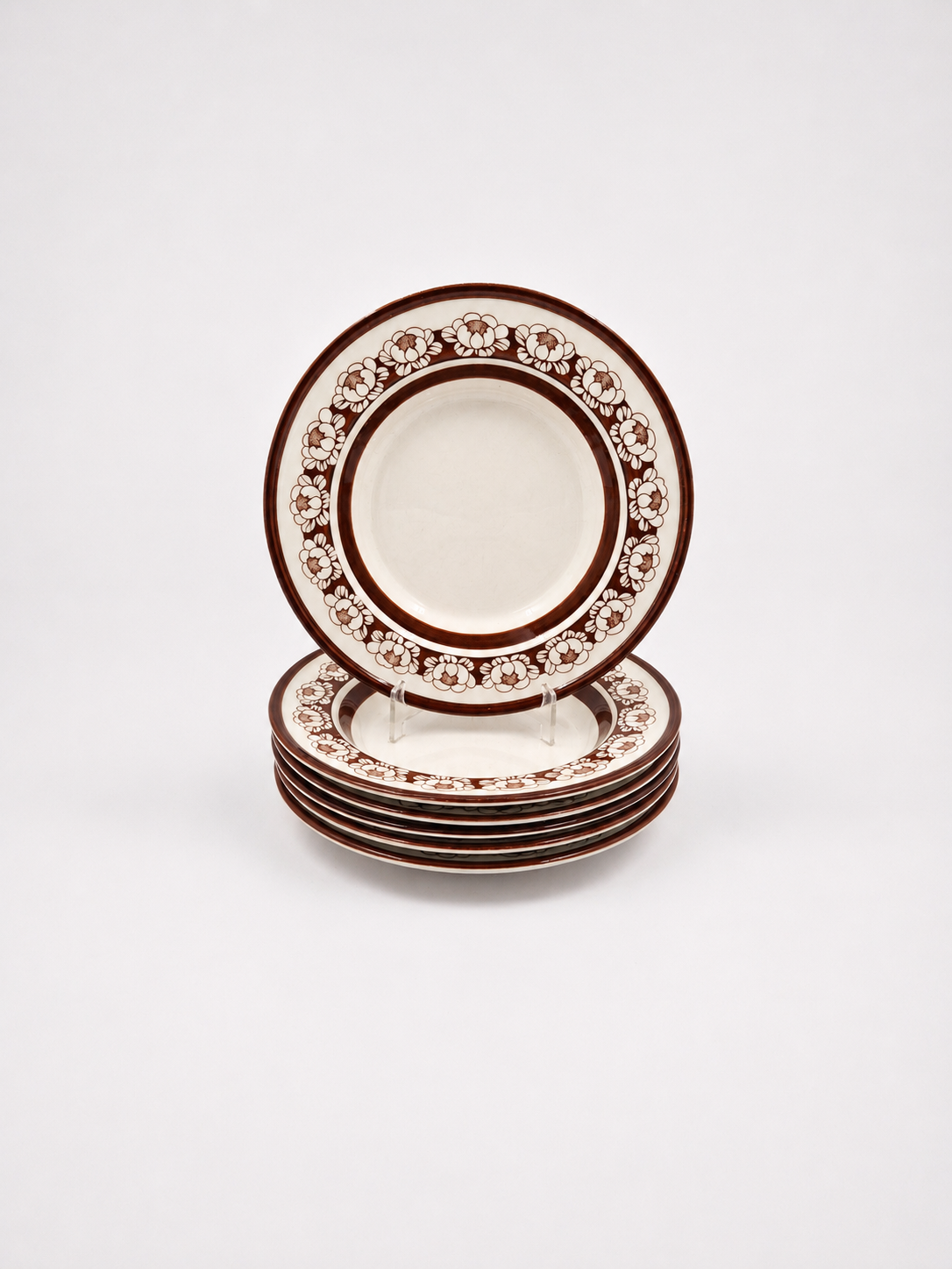 Set of 6 Arabia Katrilli Deep Plates by Esteri Tomula – Vintage Finnish Soup Bowls 23 cm