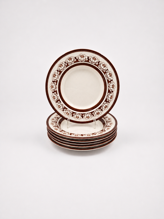 Set of 6 Arabia Katrilli Deep Plates by Esteri Tomula – Vintage Finnish Soup Bowls 23 cm