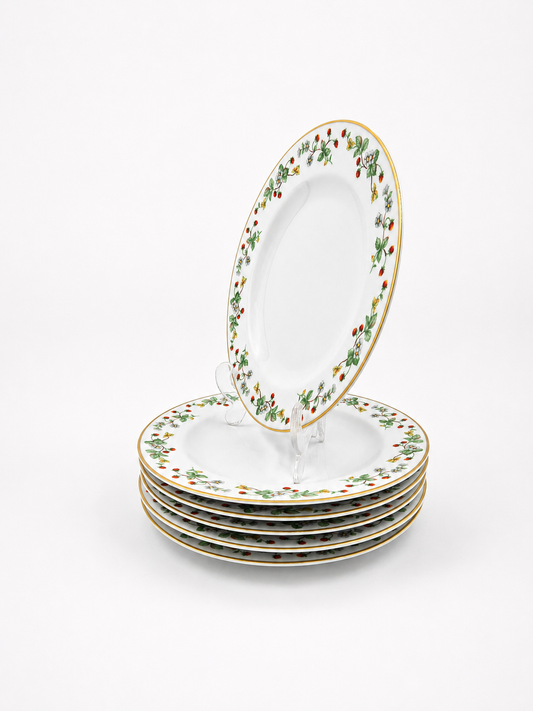 Set of 6 Christineholm Smultron Dinner Plates 24.5 cm | Vintage Swedish Ceramic