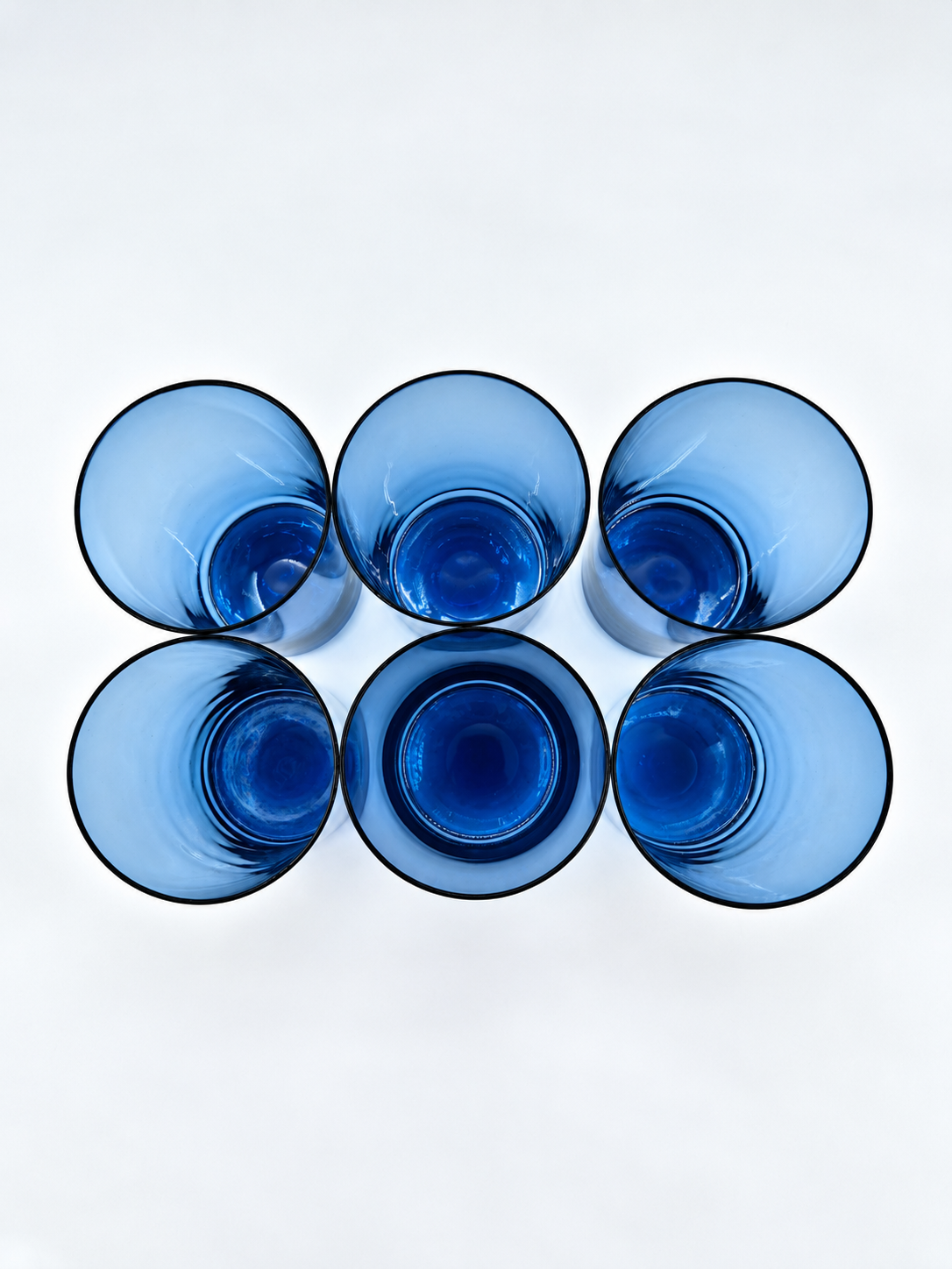Timo Sarpaneva Iittala I-Lasi i-114 6 kpl, Siniset Vintage Juomalasit 15 cl, Finnish Design 1950s–60s