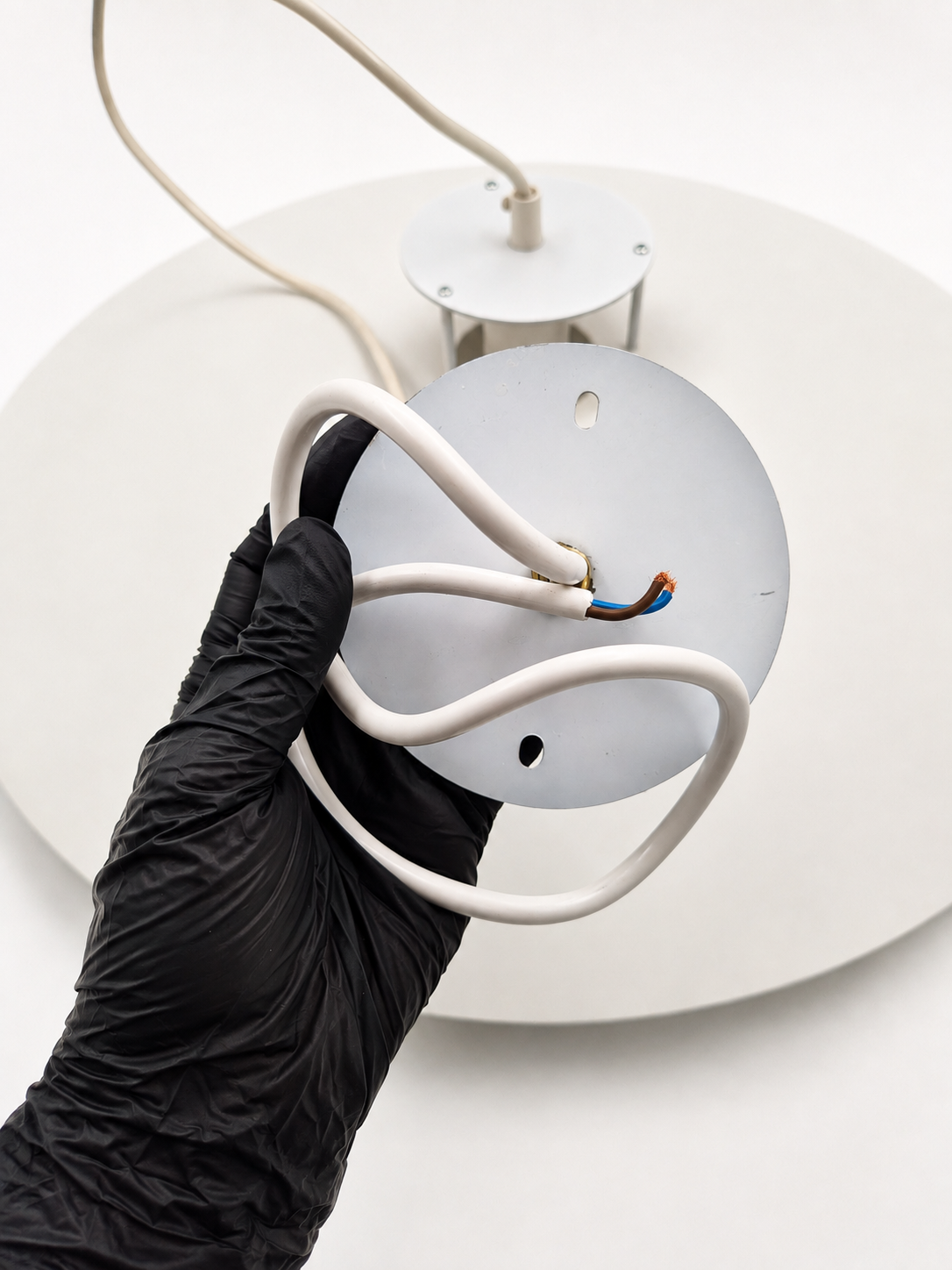 Artek JL341 Pendant Lamp, Juha Leiviskä White Brass Ceiling Light, Finnish Vintage Design, 1969 Scandinavian Lighting