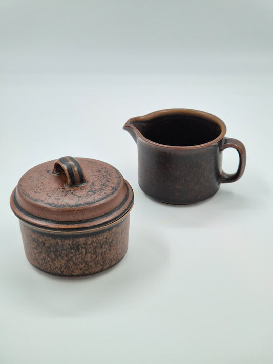 Vintage Arabia Ruska Sugar Bowl & Creamer – Designed by Ulla Procopé (1960–1999)