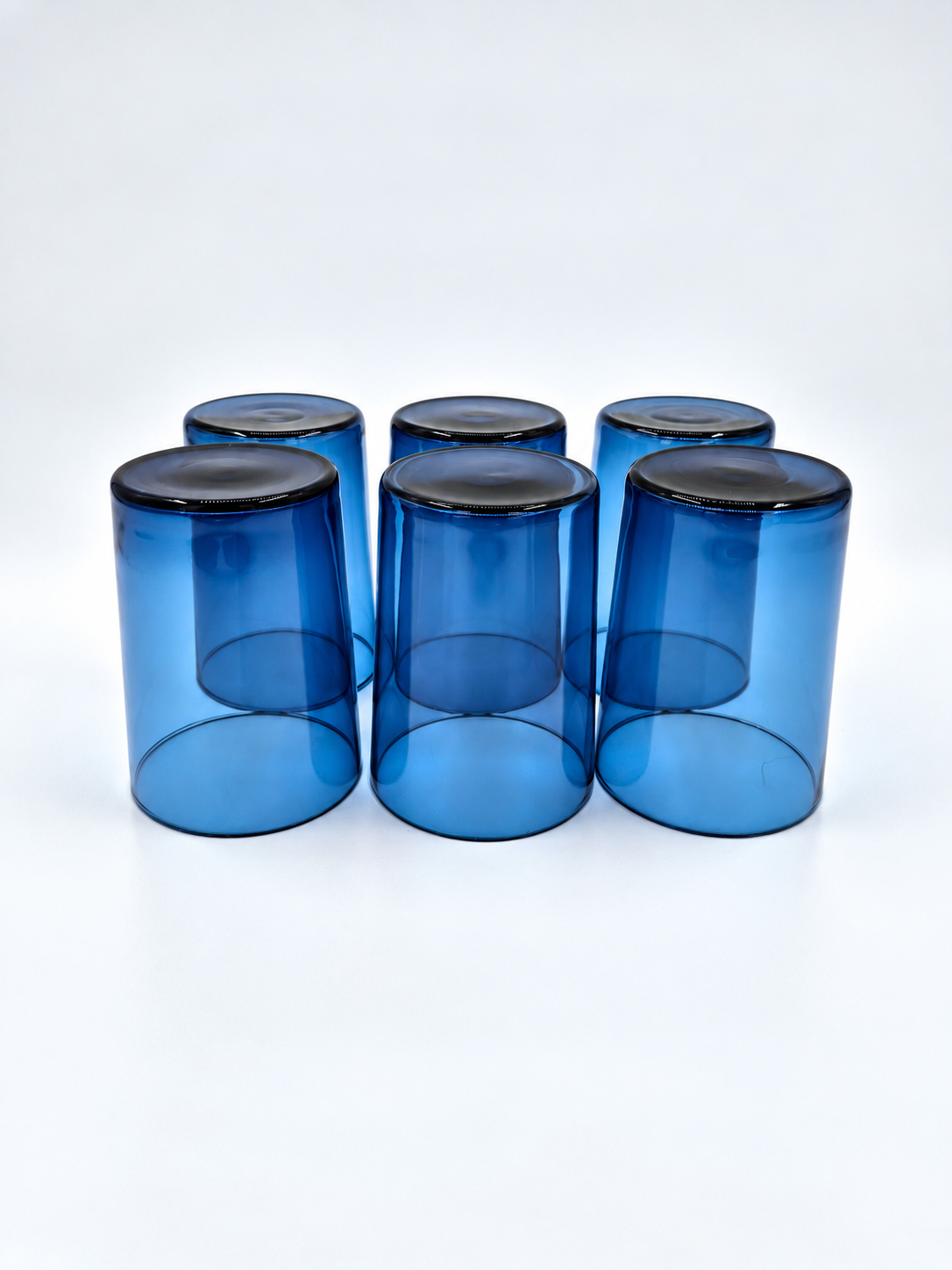 Timo Sarpaneva Iittala I-Lasi i-114 6 kpl, Siniset Vintage Juomalasit 15 cl, Finnish Design 1950s–60s