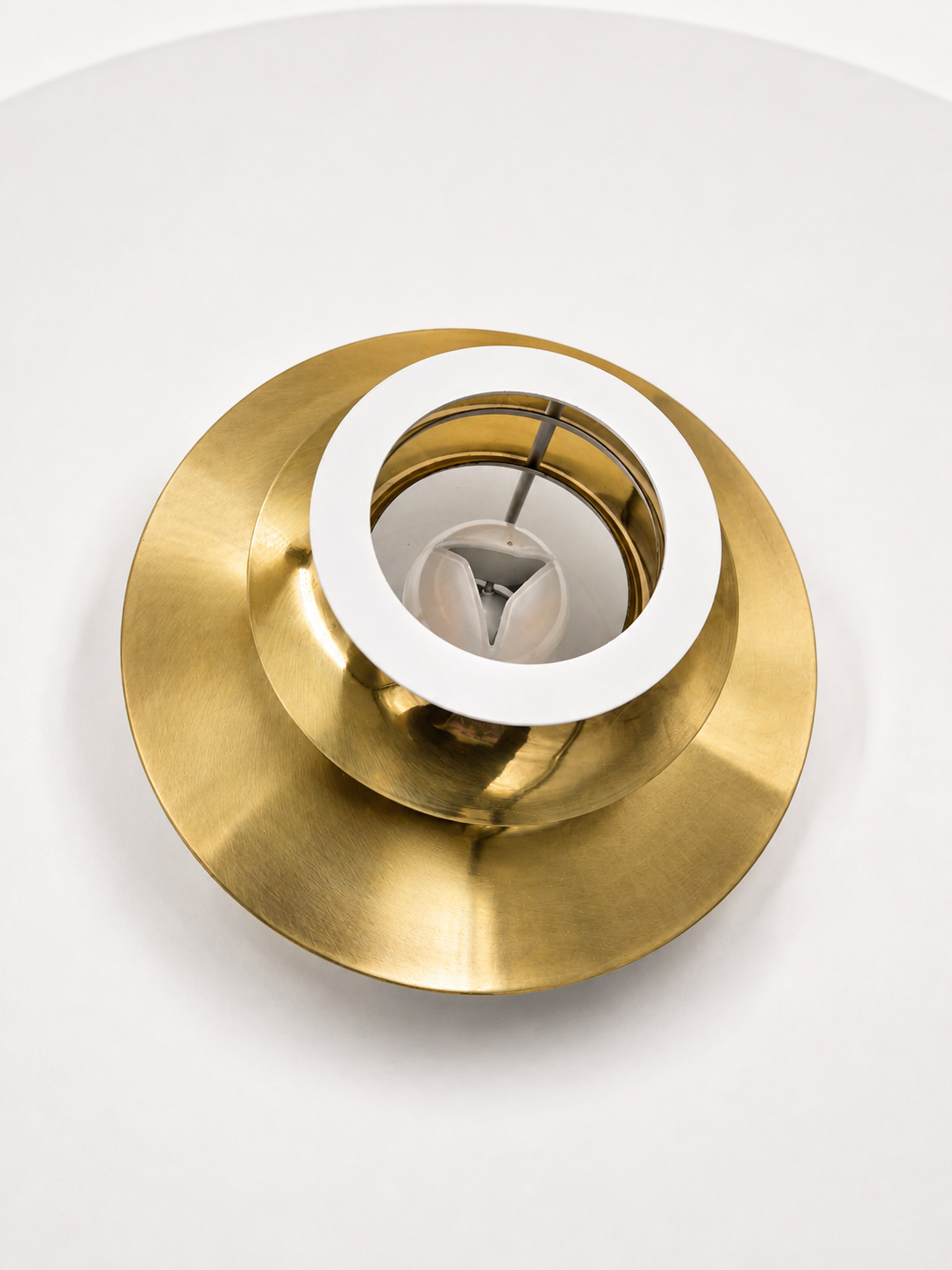 Artek JL341 Pendant Lamp, Juha Leiviskä White Brass Ceiling Light, Finnish Vintage Design, 1969 Scandinavian Lighting