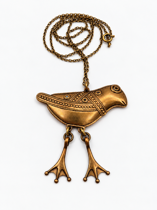 Kalevala Hattulan Lintu Bronze Necklace – Finnish Designer Jewellery