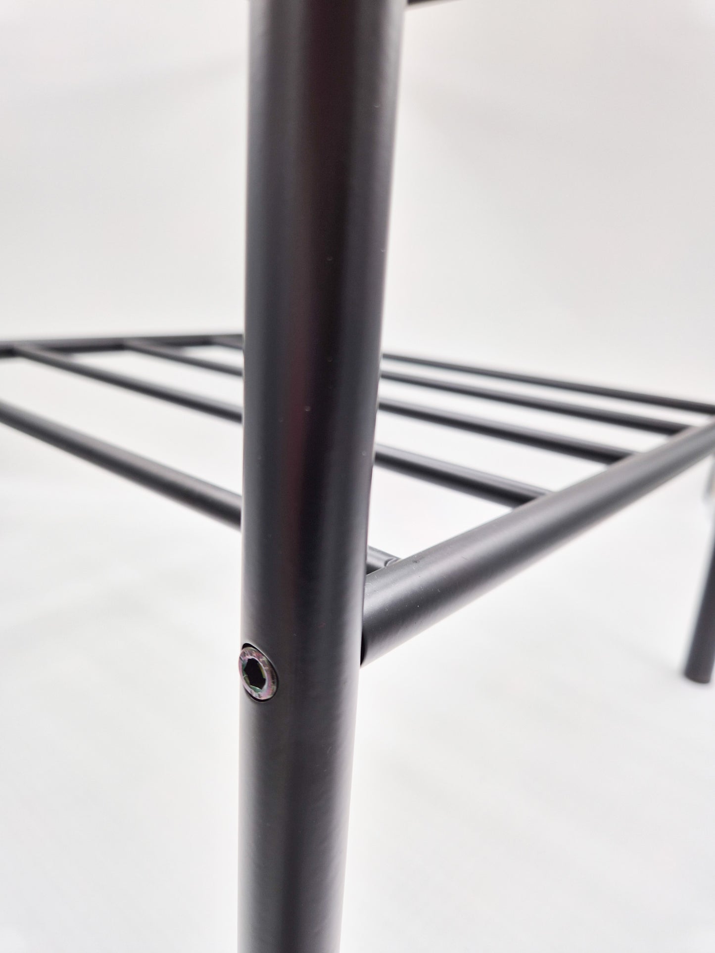 Vintage Finnish Side Tables (Pair) – Black Metal, Glass & Brass