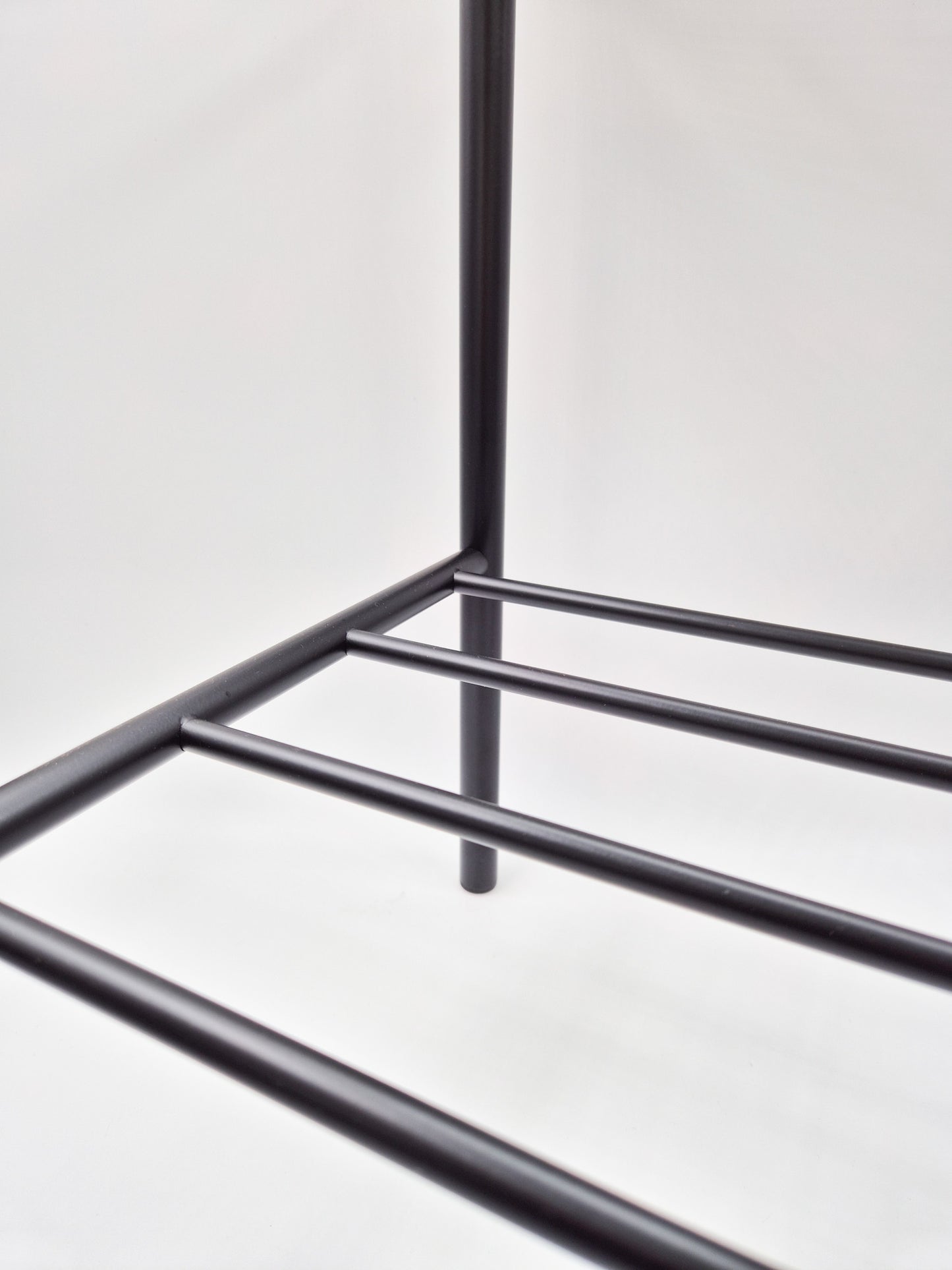 Vintage Finnish Side Tables (Pair) – Black Metal, Glass & Brass