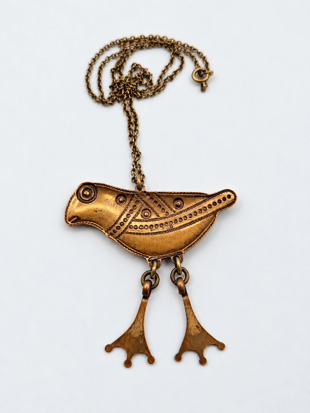 Kalevala Hattulan Lintu Bronze Necklace – Finnish Designer Jewellery